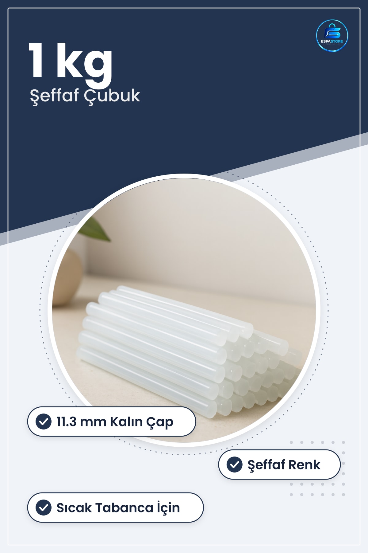Silikon Çubuğu 11.3 mm 1 kg Sıcak Tabanca İçin Şeffaf Yapıştırıcı Çubuk Tamir ve Hobi