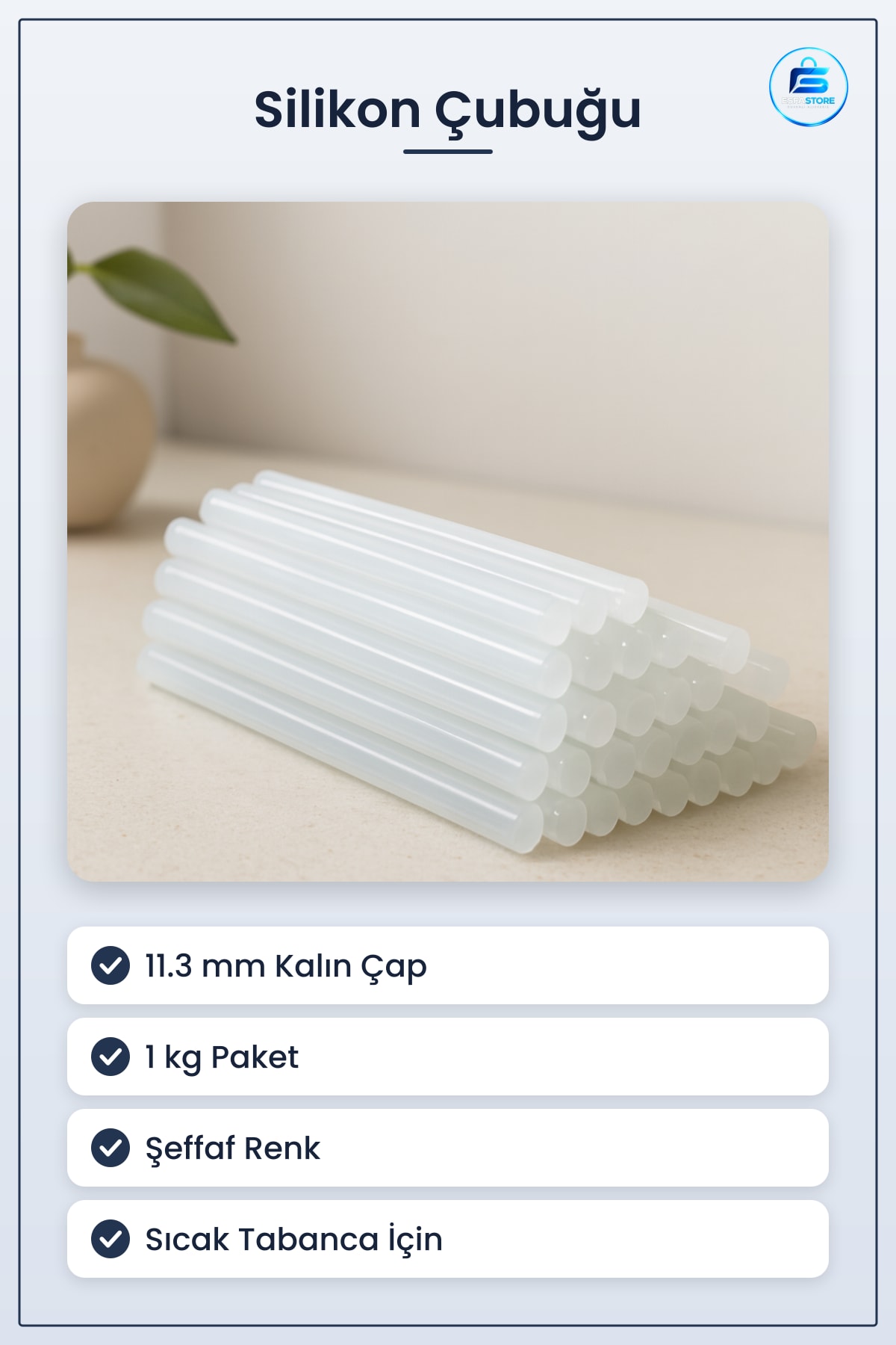 Silikon Çubuğu 11.3 mm 1 kg Sıcak Tabanca İçin Şeffaf Yapıştırıcı Çubuk Tamir ve Hobi