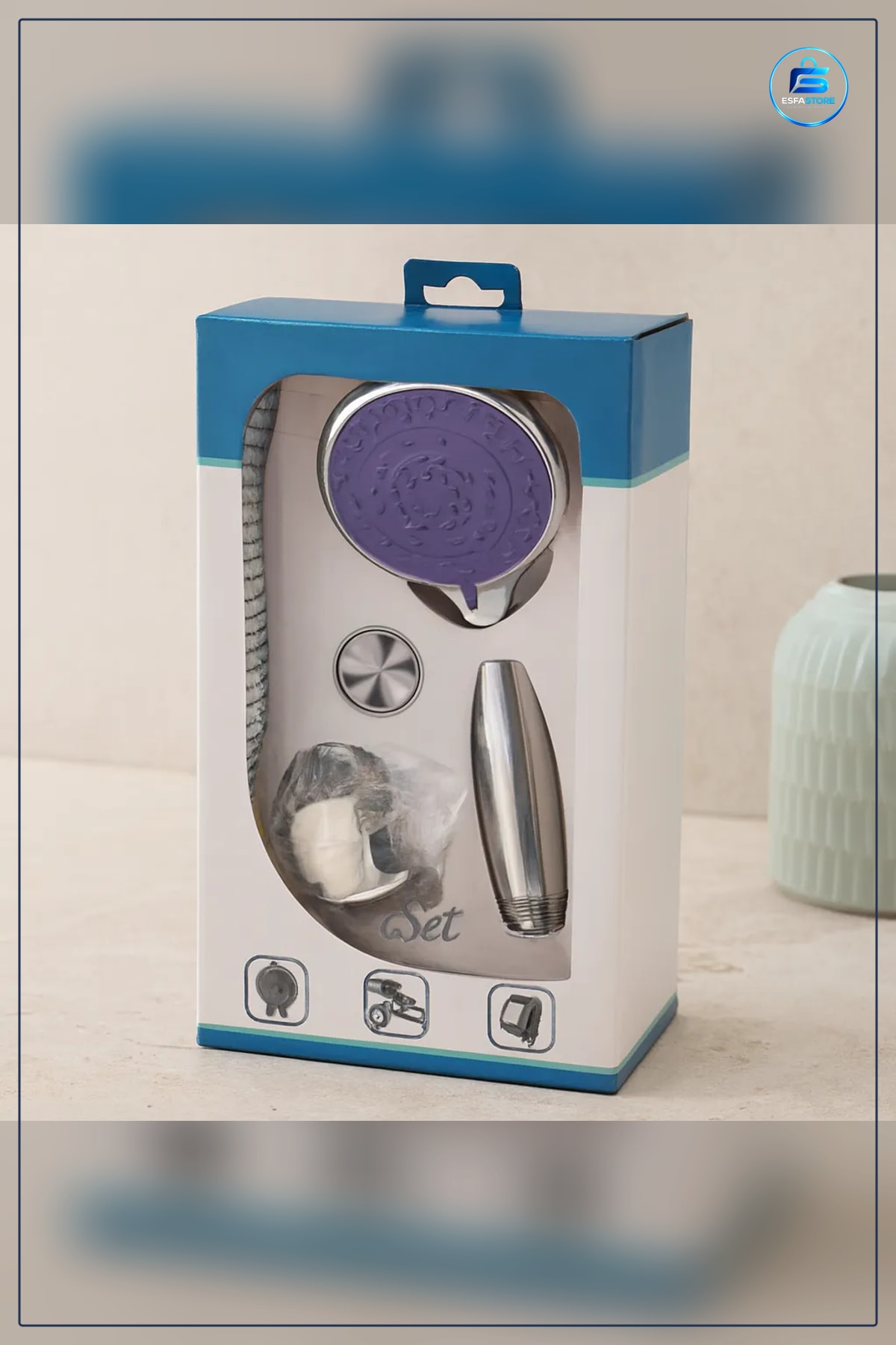 Krom Kaplama Duş Sistemi Metal Hortum Vidalı Mafsal Başlık Seti Banyo Paslanmaya Dayanıklı
