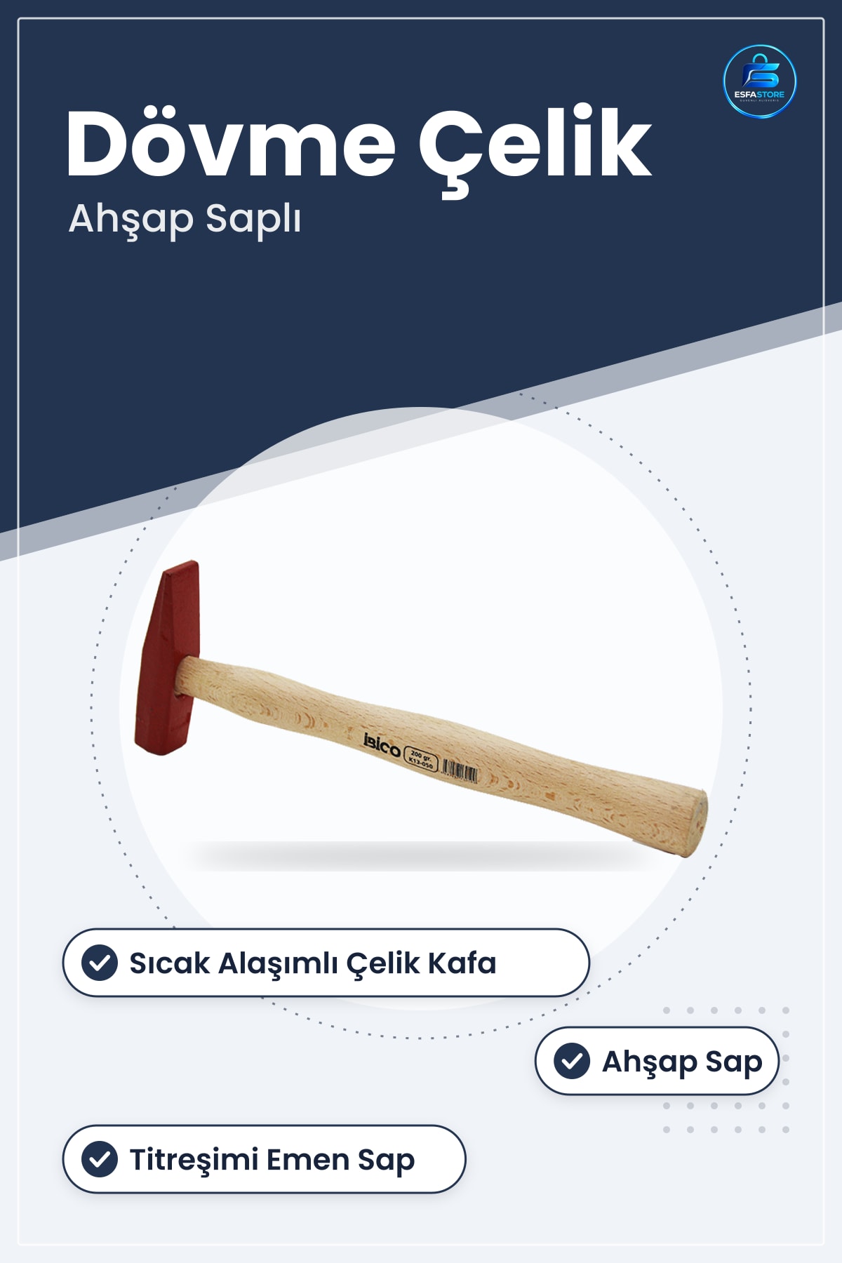 Tesviyeci Çekiç Ahşap Saplı Sıcak Alçaşımlı Dövme Çelik Kafa Atölye Metal Şekillendirme