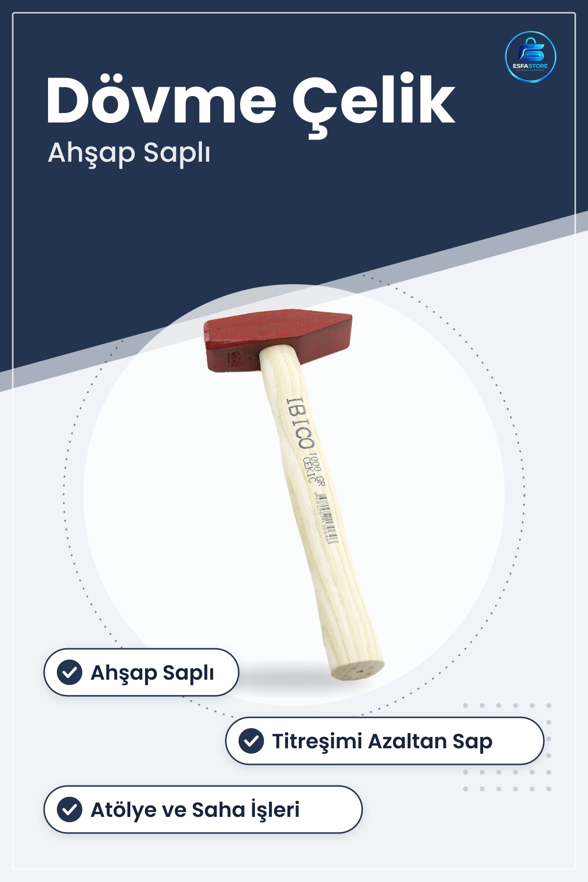 Tesviyeci Çekiç Ahşap Saplı Sıcak Alçaşımlı Dövme Çelik Kafa Metal Yapı Atölye Tesviye Vuruş Hassas