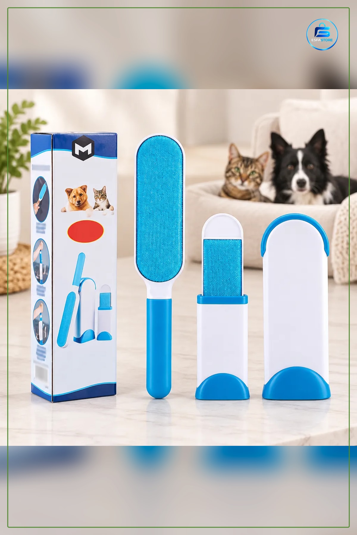 Kedi ve Köpek Tüy Toplama Ürünü Seti Koltuk Halı Kumaş Temizleyici Fırça Evcil Hayvan