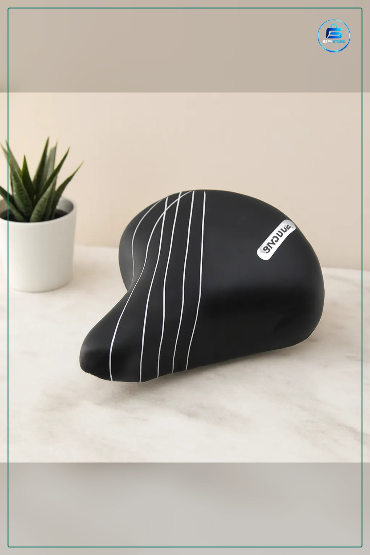 Bisiklet Selesi 20.5x24 cm Büyük Geniş Yaylı Siyah Beyaz Konforlu Sürüş Ergonomik