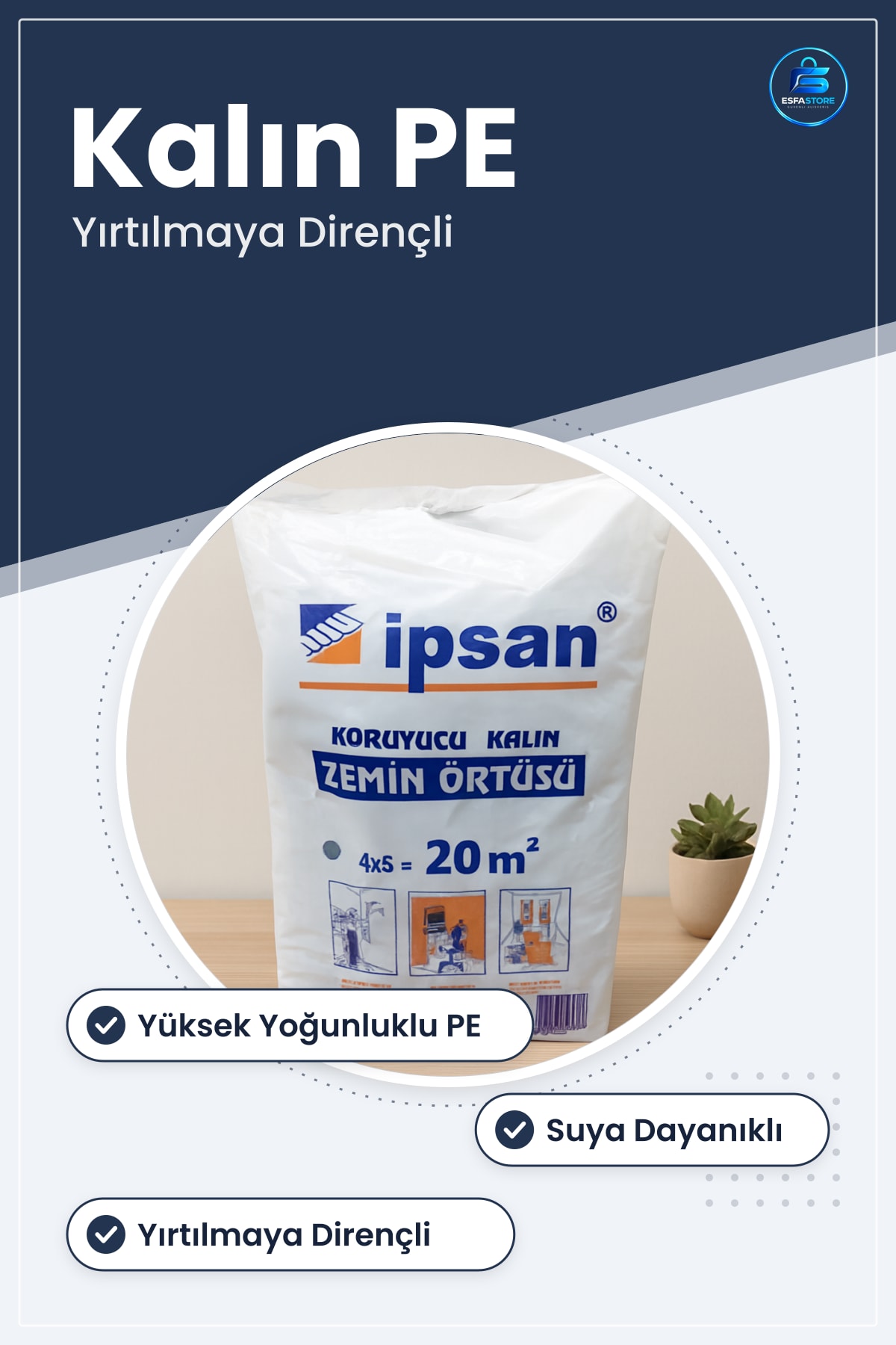Kalın Zemin Örtüsü Boya Hazırlık Koruyucu Polietilen Yırtılmaz Suya Dayanıklı Tadilat İnşaat