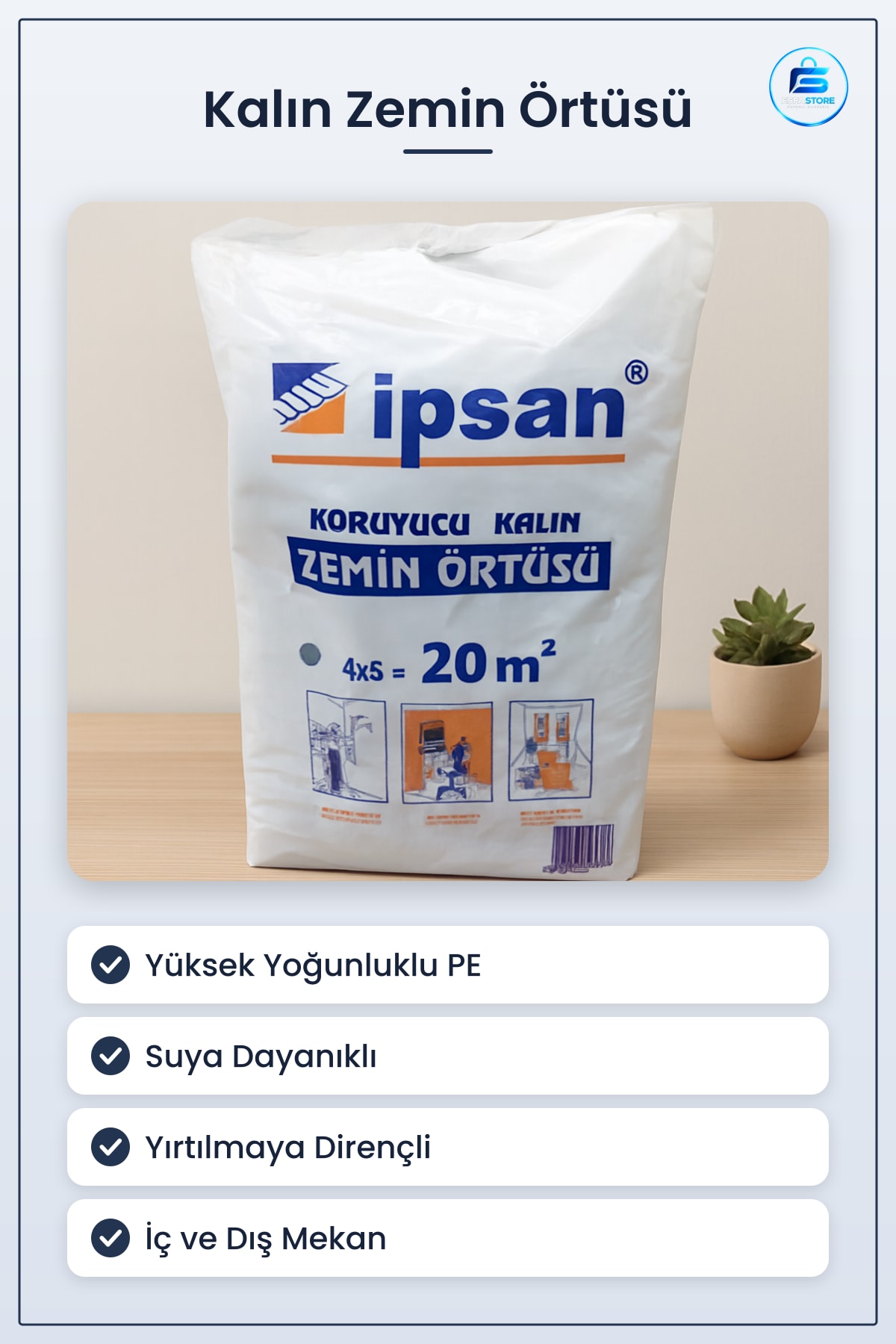Kalın Zemin Örtüsü Boya Hazırlık Koruyucu Polietilen Yırtılmaz Suya Dayanıklı Tadilat İnşaat