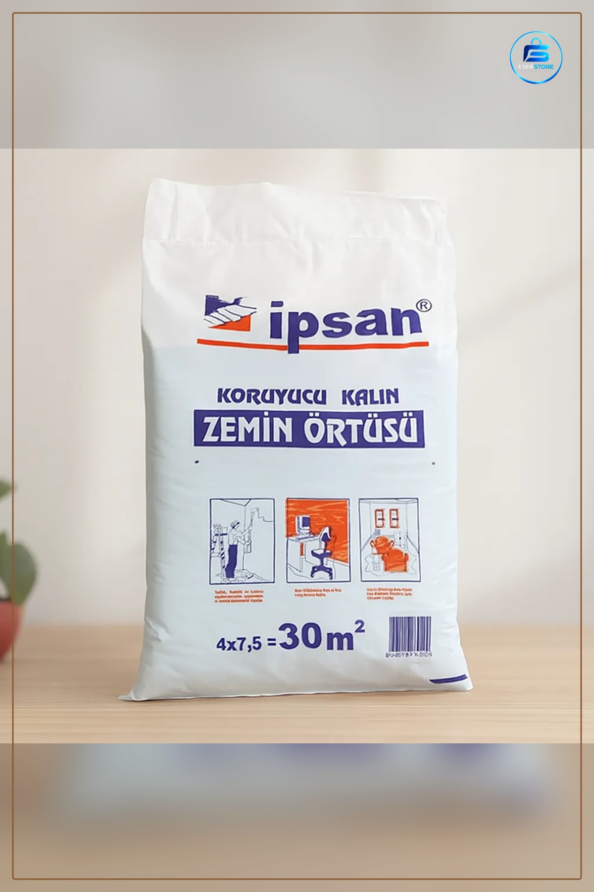 Kalın Zemin Koruma Örtüsü 4x7.5 m Bahçe Su Geçirmez PE Kumaş İnşaat Nakliye Kamp Çamur Koruyucu