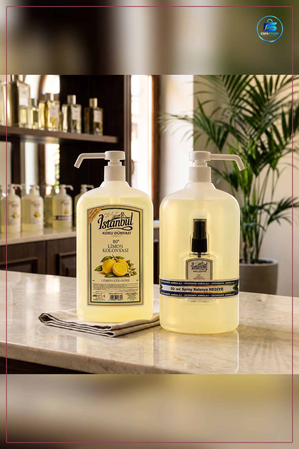 Kolonya Limon Kokulu Pompalı Alkollü Hızlı Kuruyan Ferahlatıcı El Temizliği Hijyen Kişisel Bakım