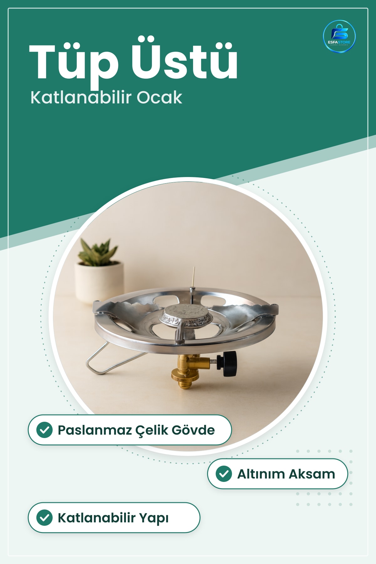 Tüp Üstü Kamp Ocağı Piknik Seti Paslanmaz Çelik Gövde Alüminyum Aksam Trekking Balıkçılık