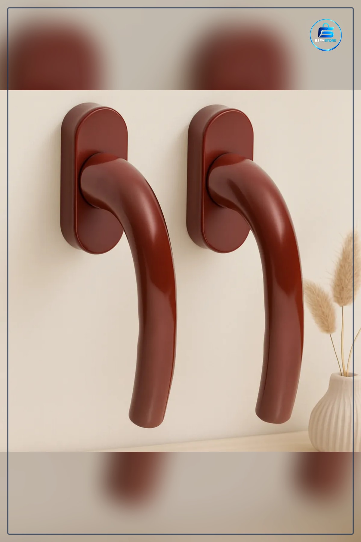 PVC Pencere Kolu Kahverengi Kapı Hırdavatı Kanat Açma Kapama Dayanıklı Ergonomik Konforlu Kavrama