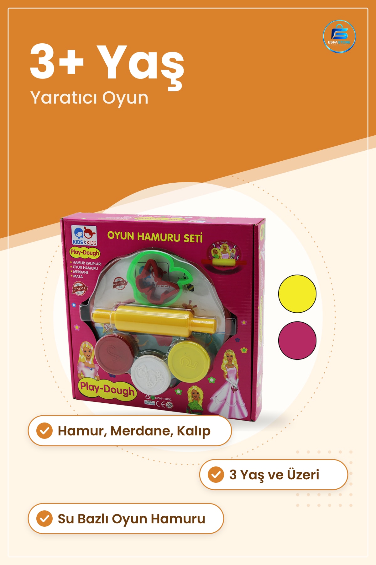Oyun Hamuru Seti Merdane Kalıp Sofra Model Çocuk Hamur Oyuncağı Yaratıcı Eğitici Set