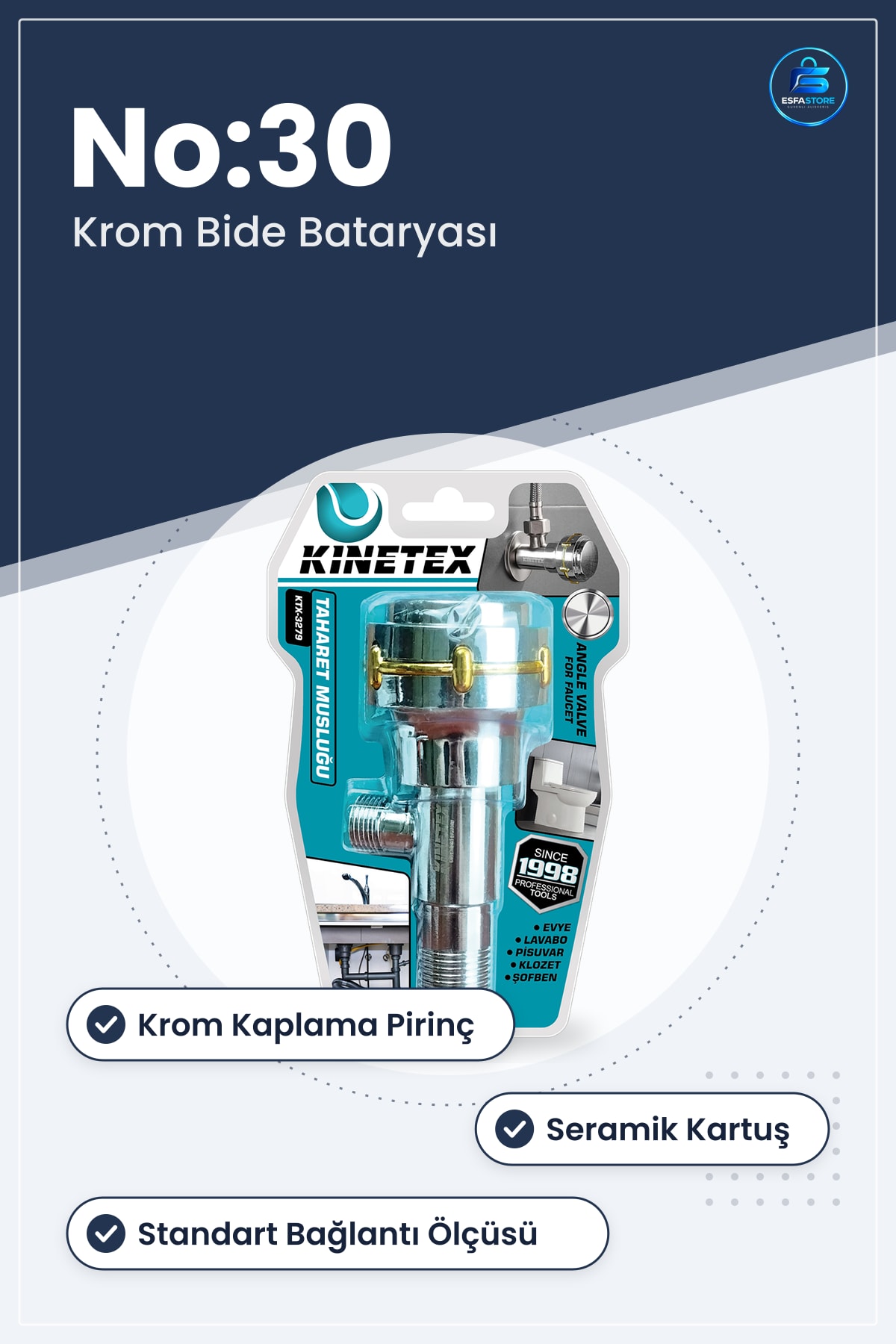 Taharet Musluğu No: Bide Bataryası Krom Pirinç Seramik Kartuşlu Banyo Tuvalet Hijyen Montaj