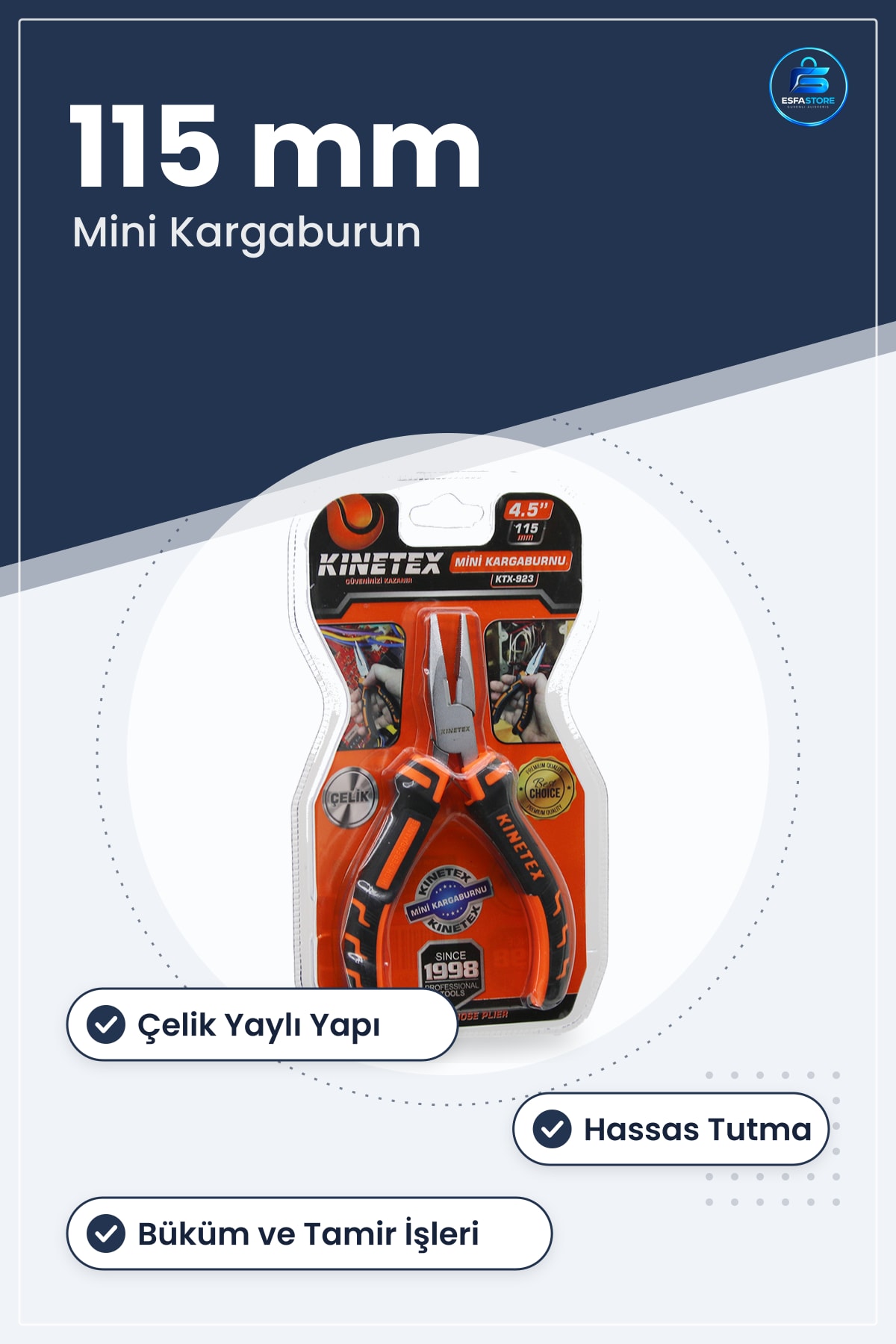Kargaburun Pense Mini 115 mm Çelik Vakumlu Yaylı Hassas Tutma Büküm Elektrik Tamir Saatçılık