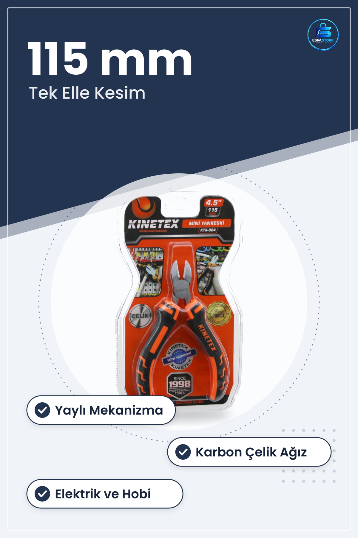 Mini Çelik Yan Keski 115 mm 4.5 in Yaylı Tel Kablo Kesici Elektrik Hobi Tamirat Aleti