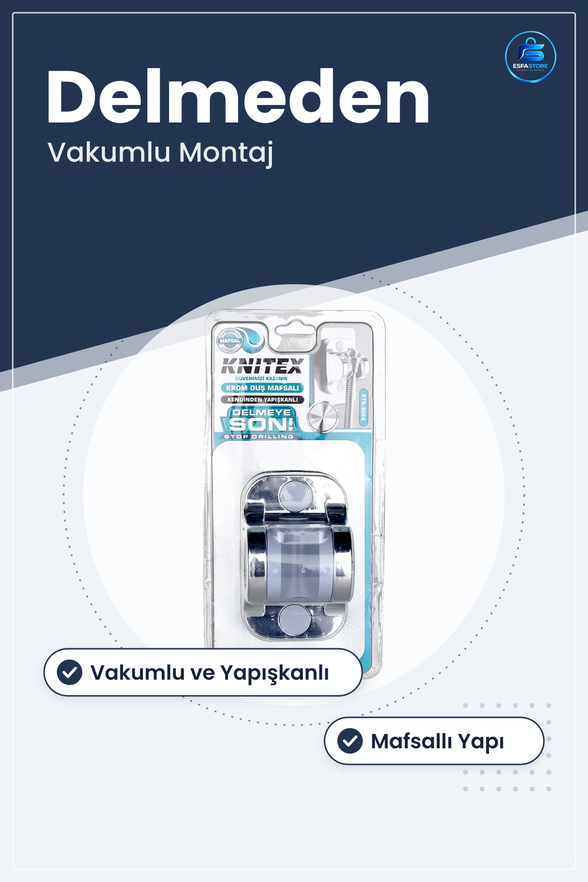 Duş Askısı Krom Vakumlu Yapışkanlı Mafsallı Delmeden Montaj Banyo Havlu Bornoz Askı Düzenleyici