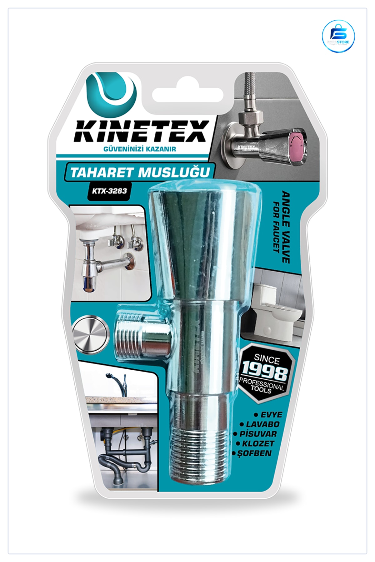 Taharet Musluğu Banyo Tesisatı Açı Vanası Pirinç Gövde Krom Kaplama Tuvalet Lavabo Klozet