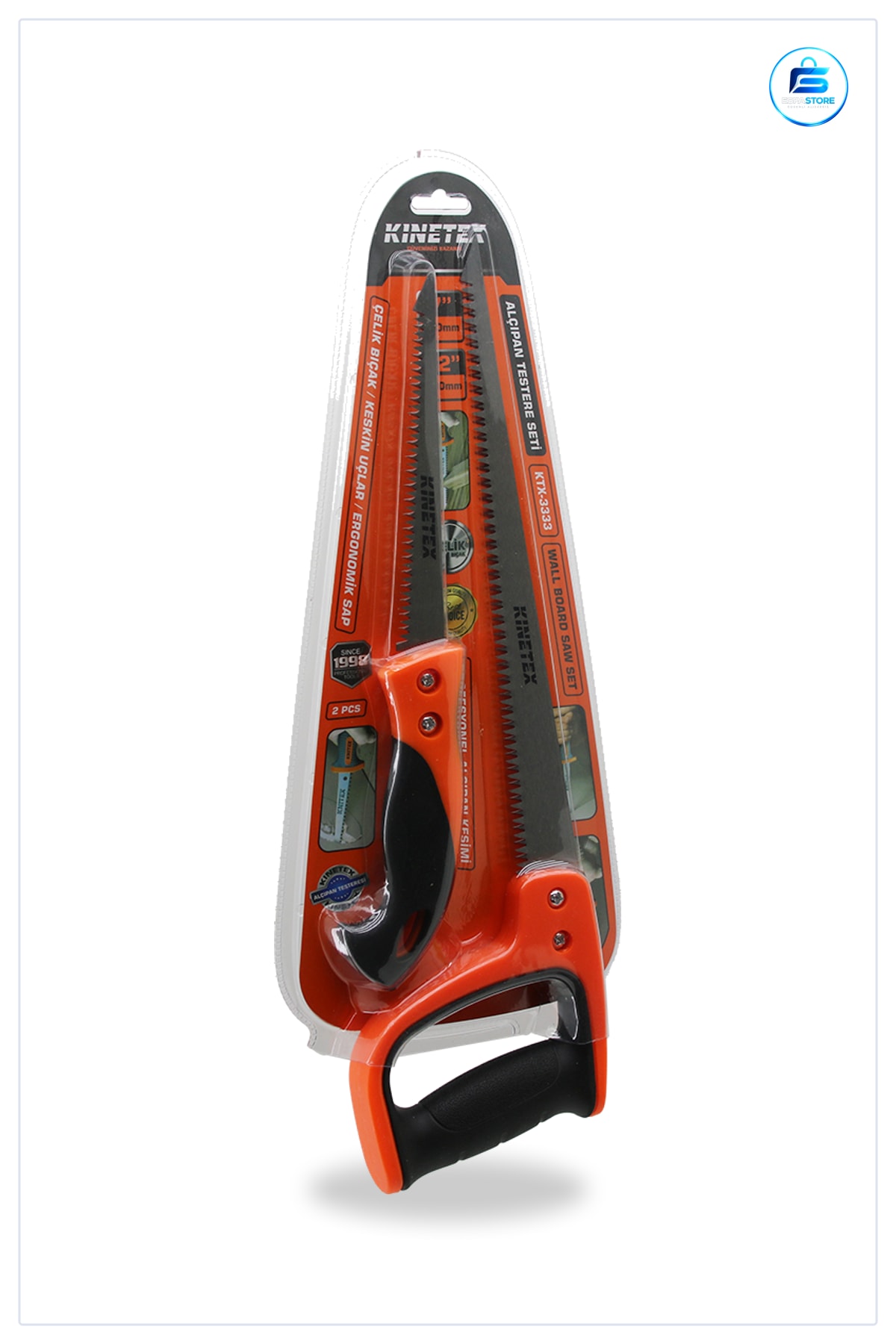 Alçıpan Testere Seti 170mm 300mm Çelik Bıçaklı Ergonomik Saplı Manuel Hırdavat Kesim Tadilat