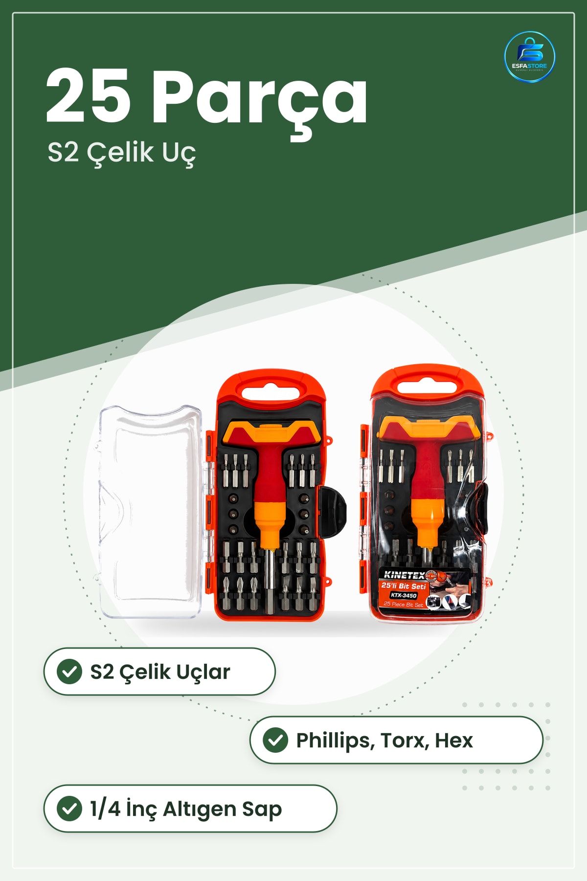 Tornavida Uç Seti 25 Parça Bits Saatçı ve Telefon Tamiri Hassas Elektronik Onarım Aleti