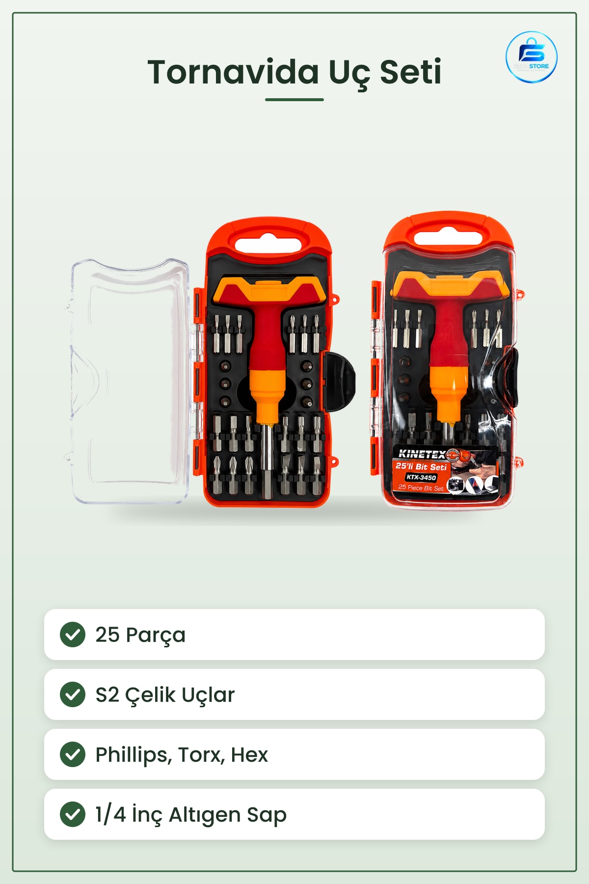 Tornavida Uç Seti 25 Parça Bits Saatçı ve Telefon Tamiri Hassas Elektronik Onarım Aleti