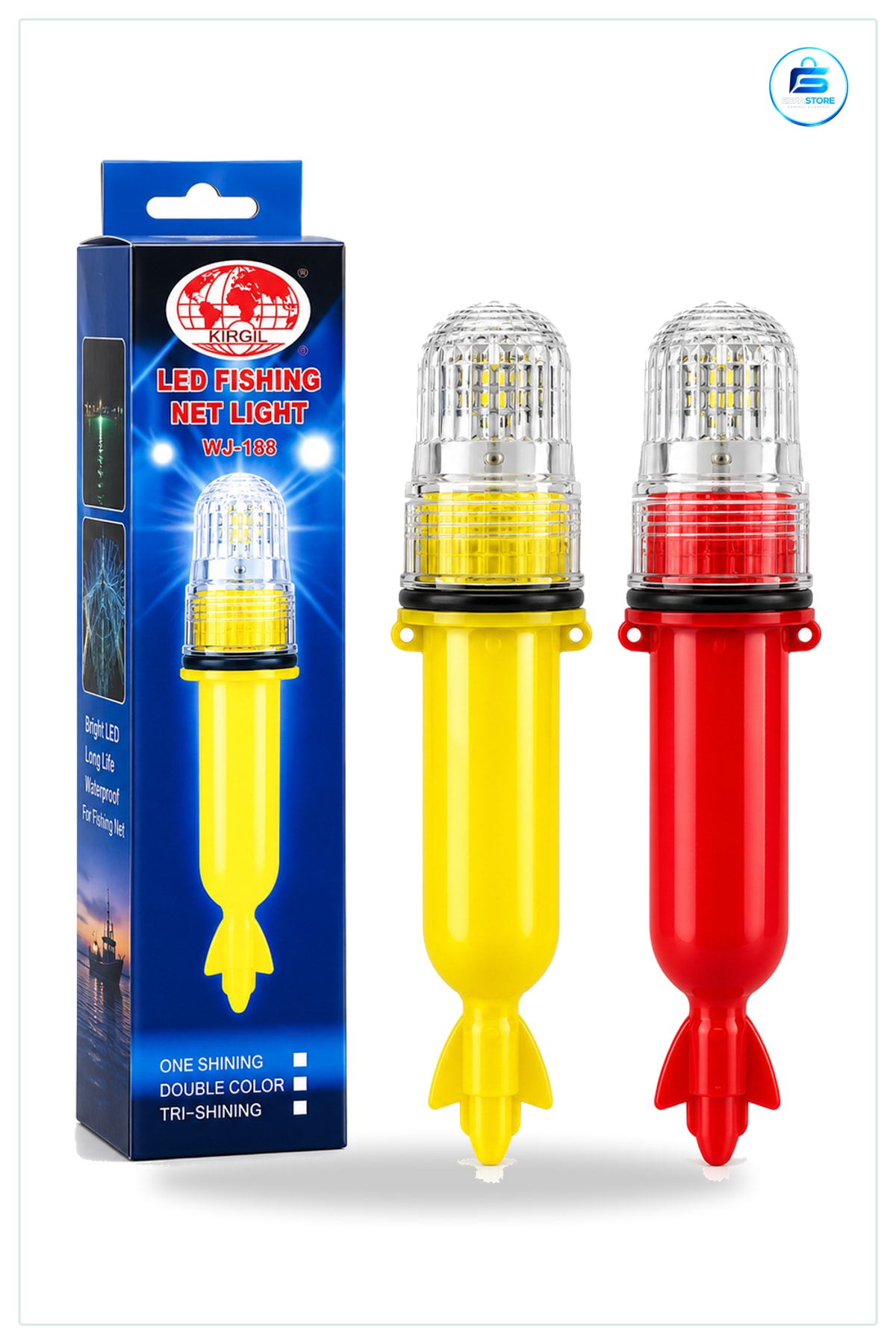 El Feneri Pilli 15 LED Balıkçı Domuz Avı Sinyalli Su Geçirmez Roket Model Kamp Aydınlatma