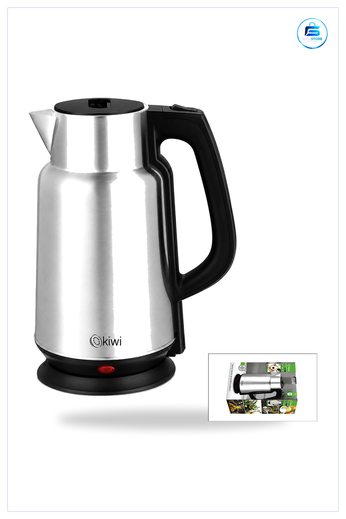 Elektrikli Su Isıtıcı Kettle 2.2L 1500W Paslanmaz Çelik Gizli Rezistans ° Döner Taban Mutfak