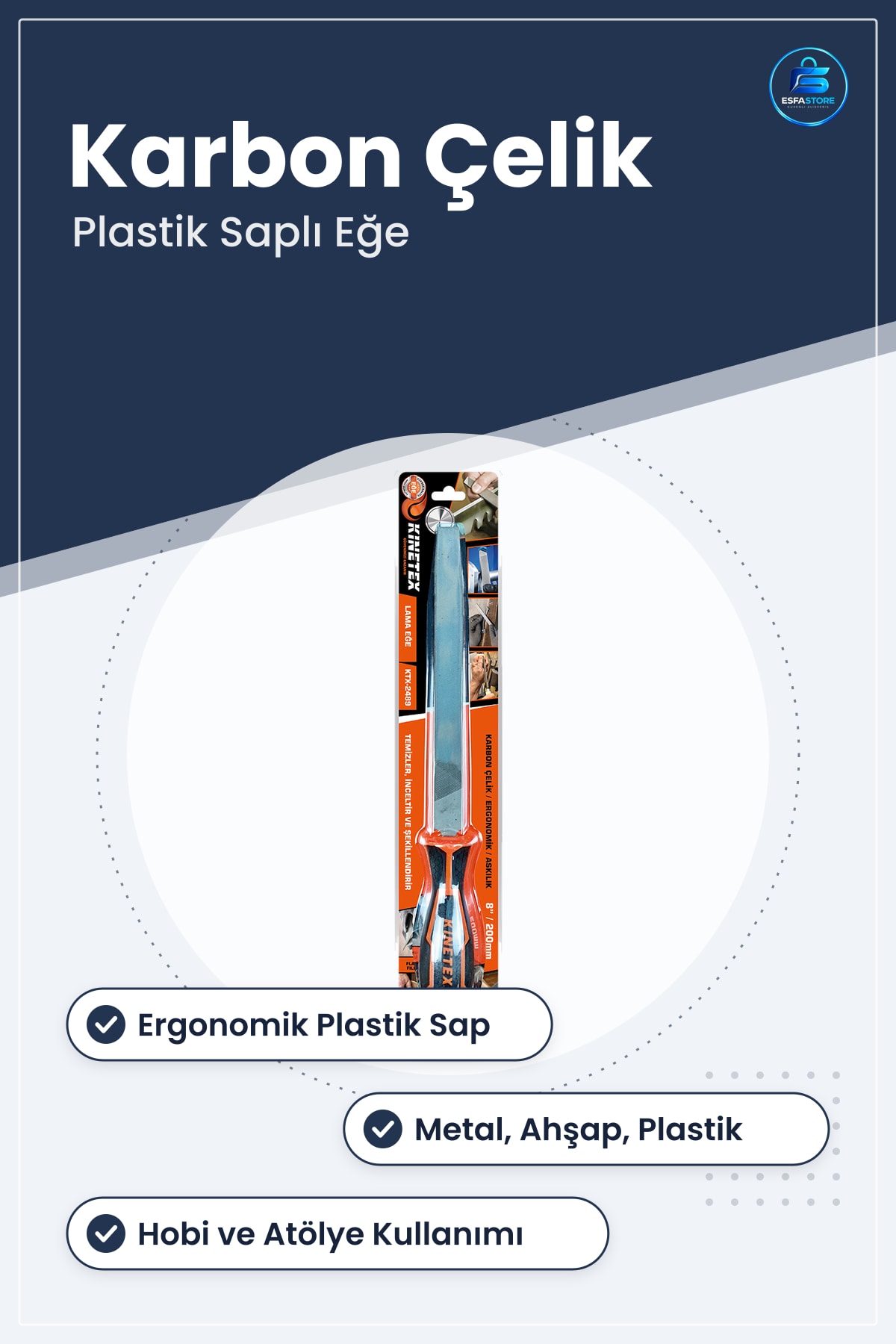 Metal Törpü Eğe Plastik Saplı Lama Karbon Çelik Ergonomik Hırdavat El Aleti Atölye Hobi