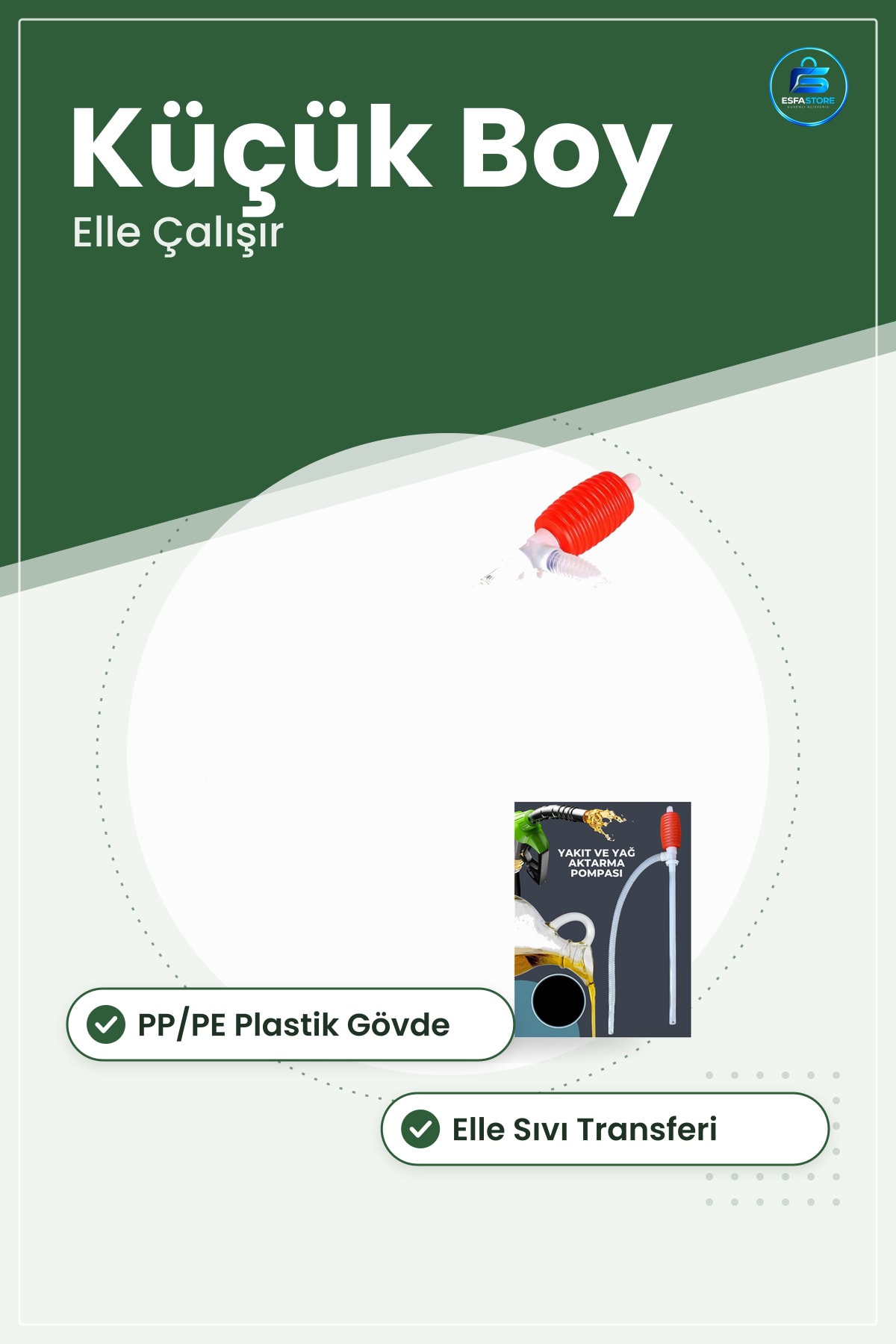 Mazot ve Su Pompa Plastik Küçük Boy Taşınabilir Elle Sıvı Transfer Bahçe Tarım Araç Kamp