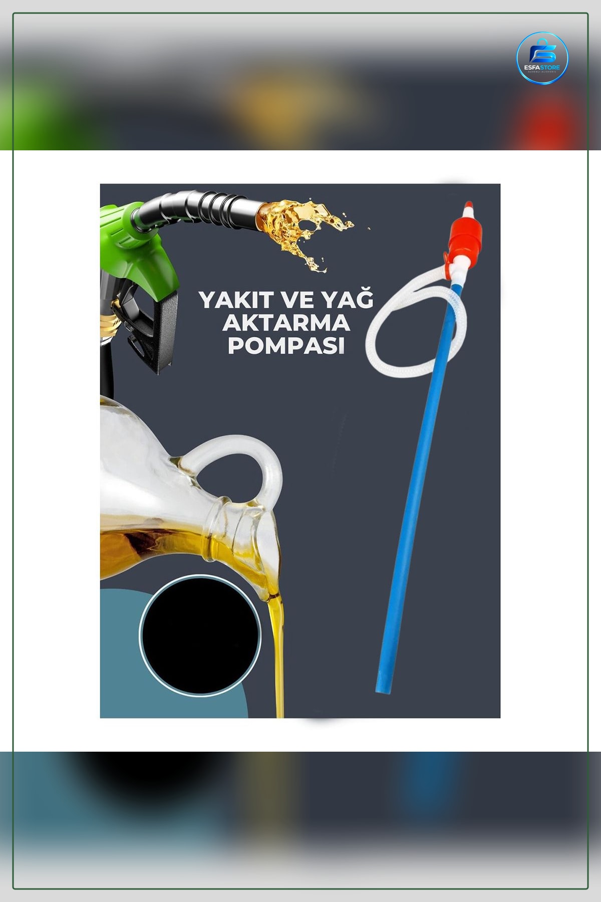 Büyük Boy Plastik Mazot ve Su Pompası Hortumlu Sifon Yakıt Aktarma Tarım Bahçe Denizcilik