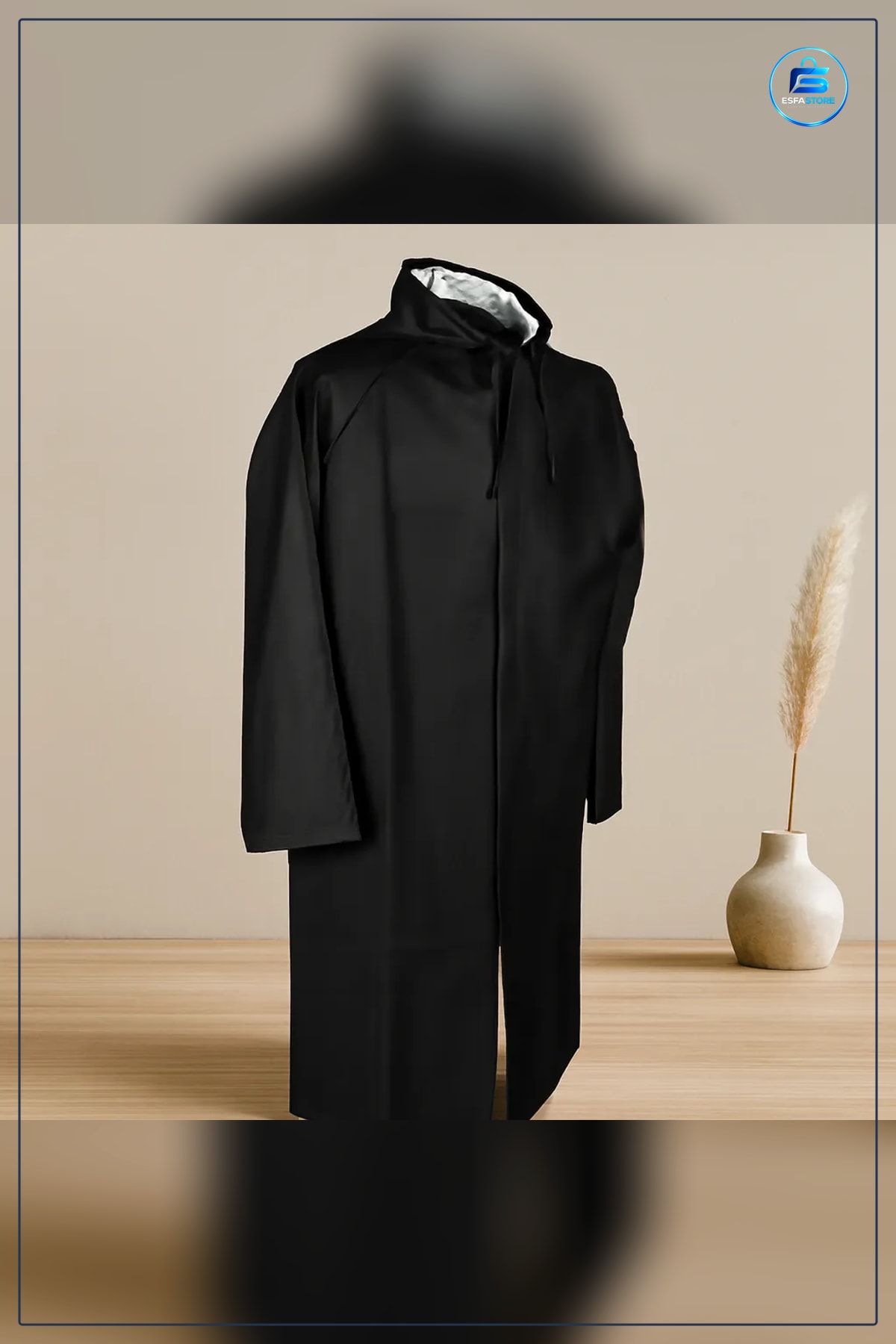 Yağmurluk Kapüşonlu EVA Siyah Çıtçıtlı Su Geçirmez Rüzgar Hafif Taşınabilir Unisex Günlük Kullanım