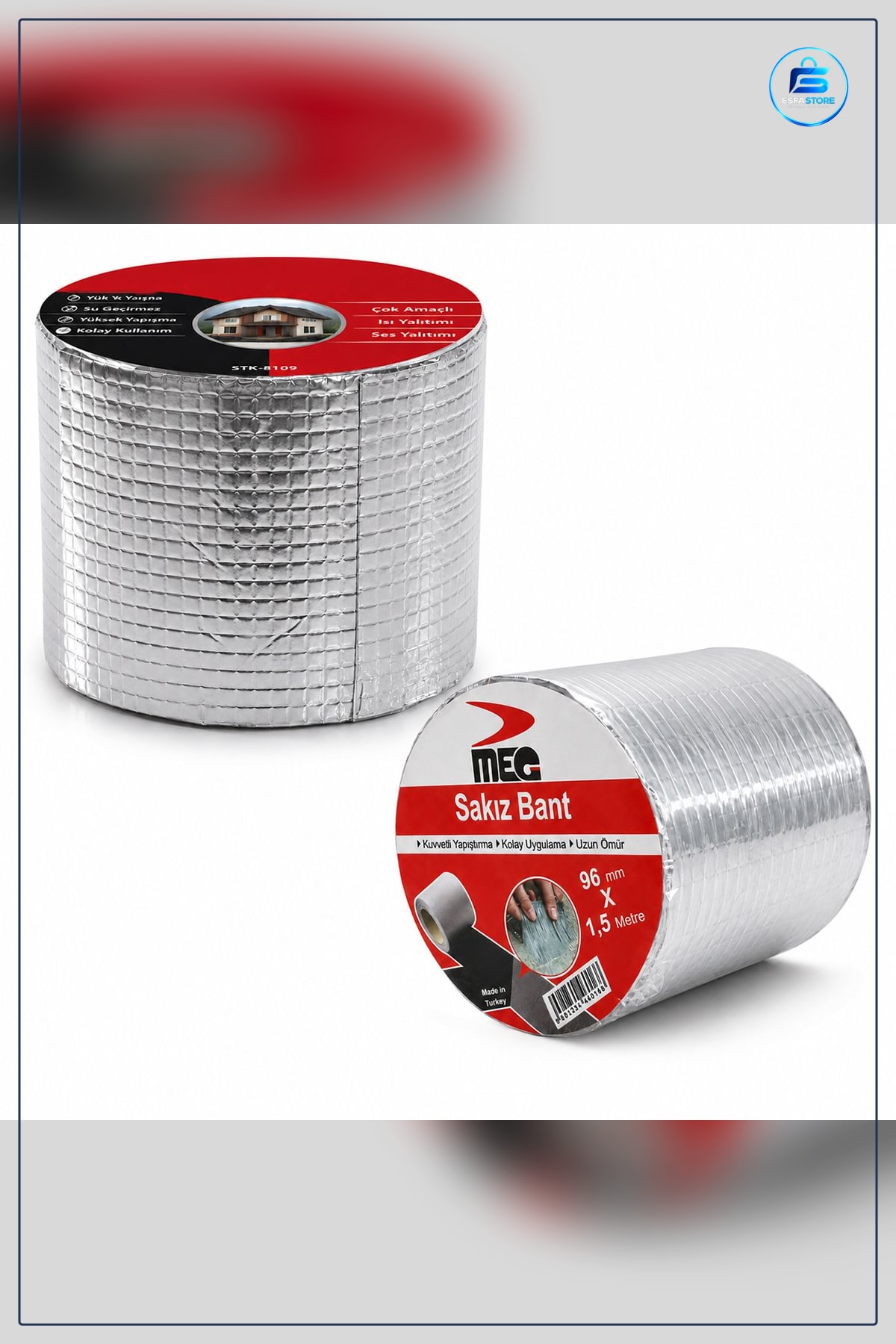 Sakız Bant Su Geçirmez Butil Tamir Bandı 96 mm x 1,5 m Çatı Boru Sızntı Onarım Yapıştırıcı Acil