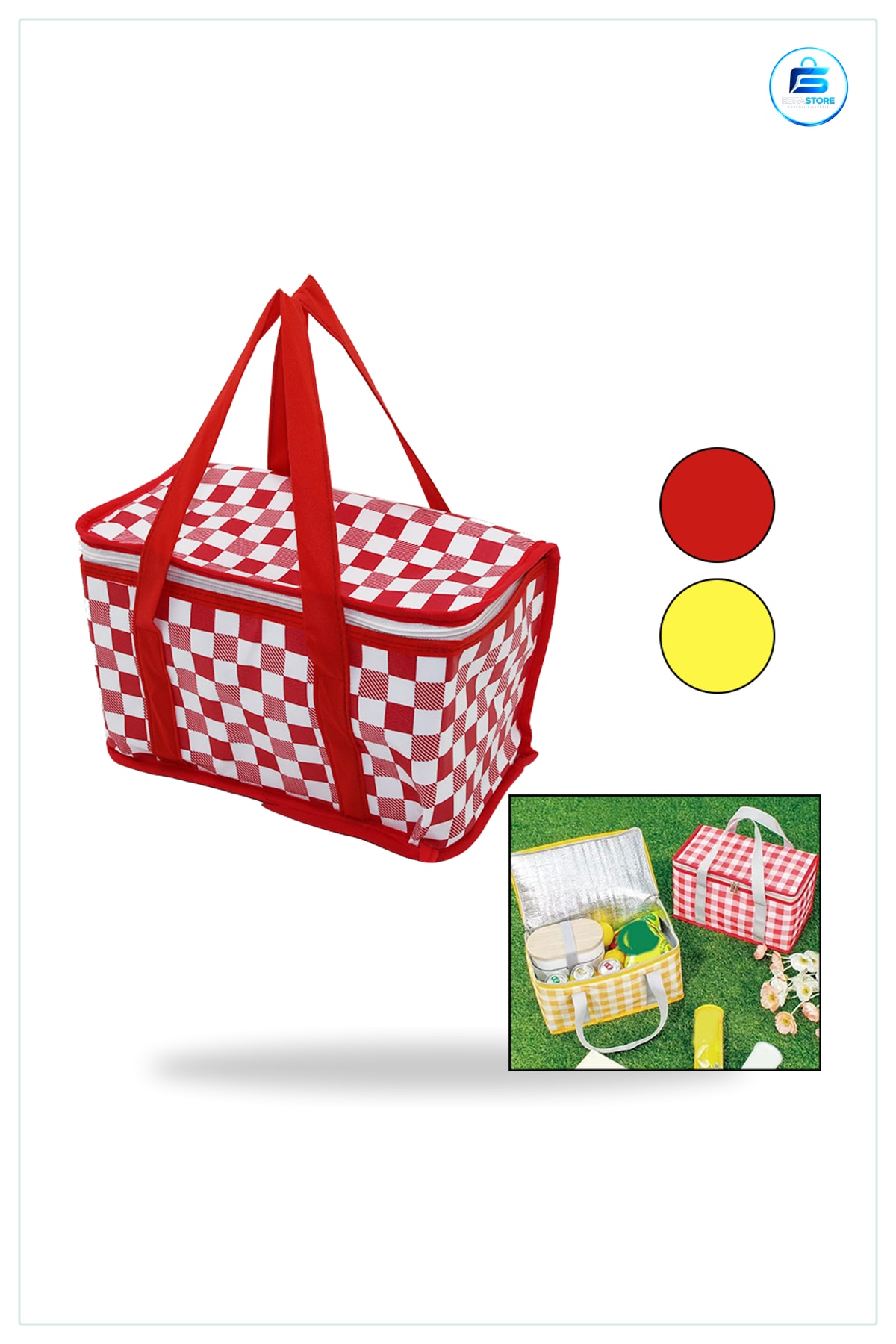 Termal Çanta 25LT Folyolu Taşıma Kulplu Piknik Kamp Yemek Soğutucu Yalıtımlı 22x22x33 cm