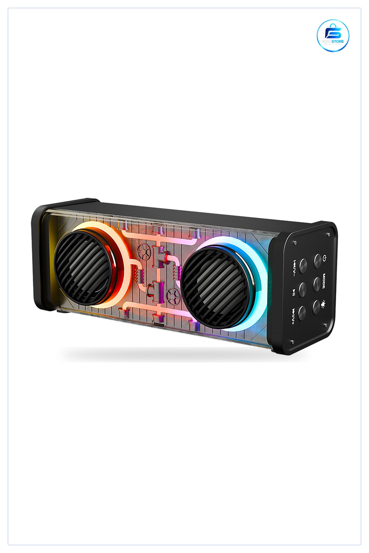 Bluetooth Hoparlör 20W Taşınabilir USB Şarjlı Işıklı Kablosuz Müzik AUX TF Kart Dış Mekan