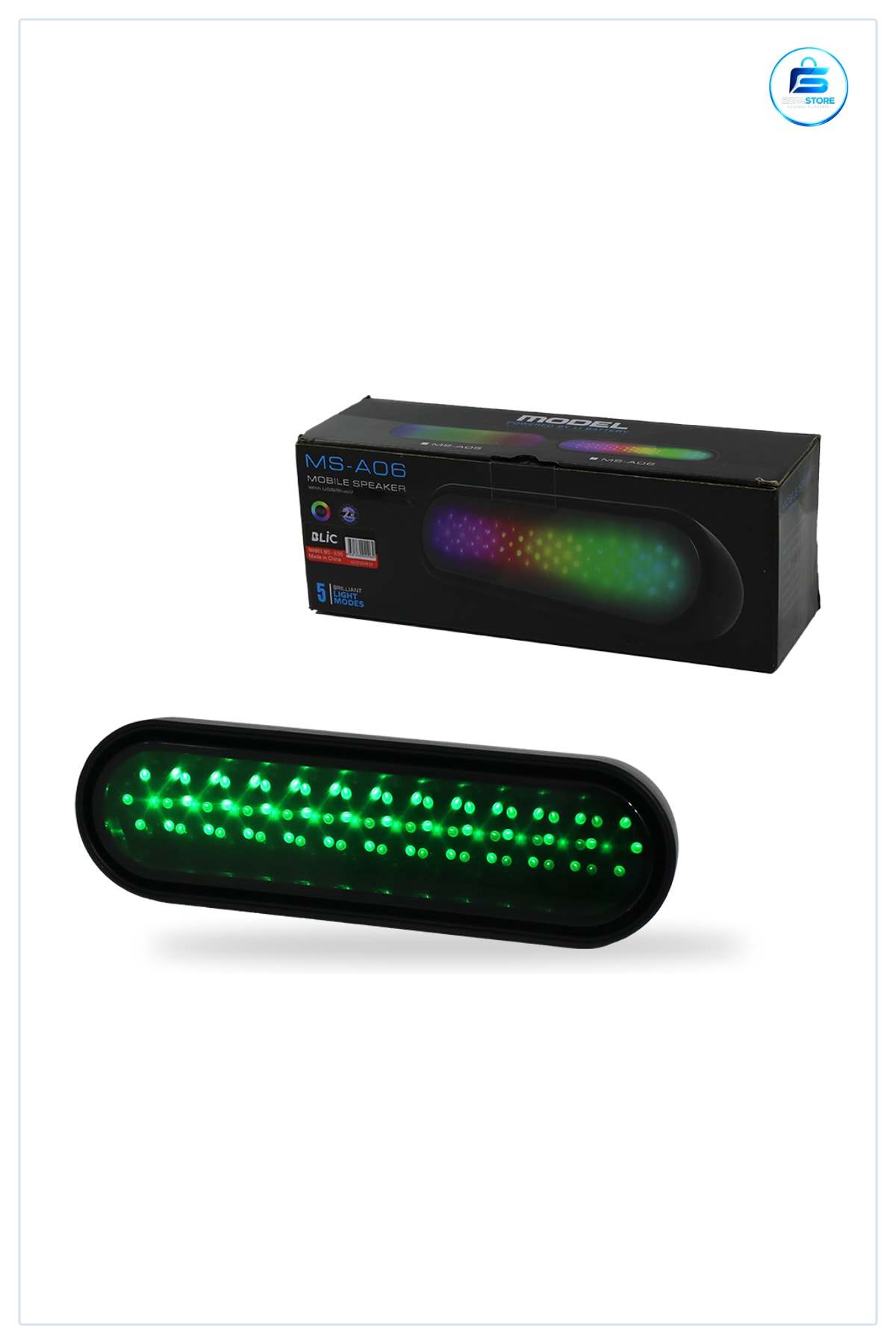 Bluetooth Hoparlör RGB Işıklı Taşınabilir 5W USB Type C Kablosuz Ses Kompakt Müzik Çalar
