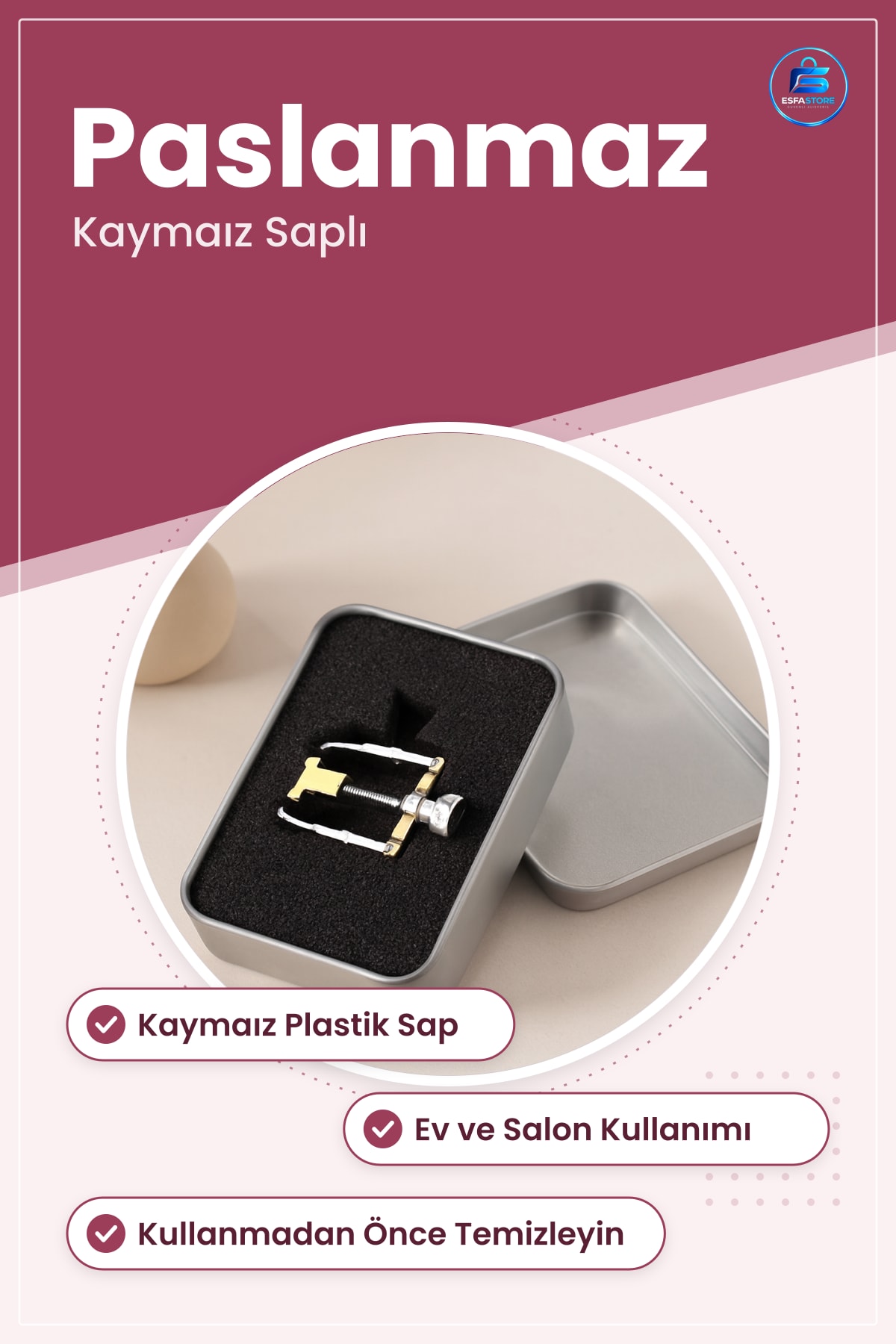 Batık Tırnak Bakım Aleti Paslanmaz Çelik Manikür Pedikür Kaymaz Saplı Ev ve Salon Kullanımı