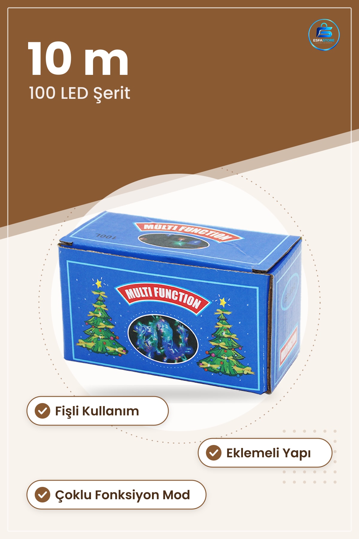 LED Şerit Armatür 100 10m Fişli Eklemeli Dekoratif İç Mekan Aydınlatma Dekorasyon