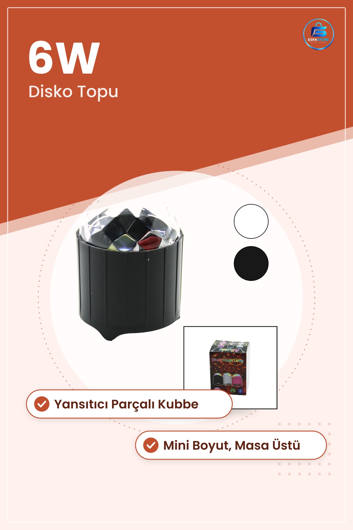 Mini LED Işık 6W Disko Topu Parti Gece Lambaı Dekoratif Eğlence Aydınlatma Ev Dekoru