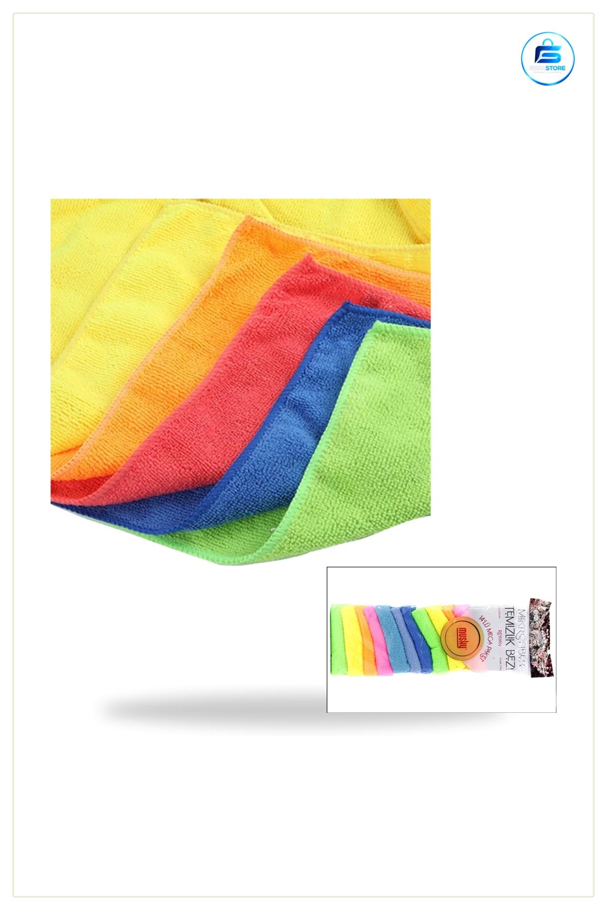 Mikrofiber Temizlik Bezi 30x30 cm Cam Ayna Mutfak Oto Yıkanabilir Tüy Bırakmaz Yüzey Temizleme