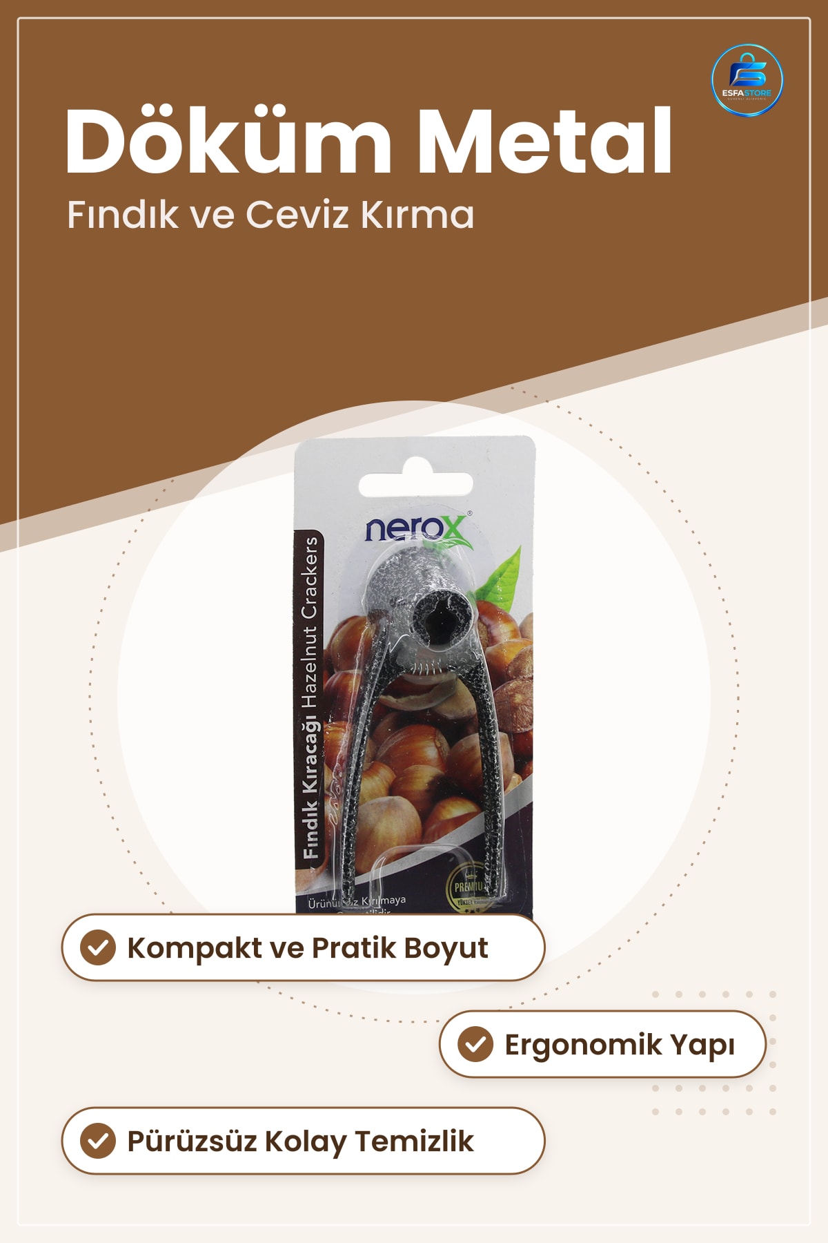 Fındık Kıracağı Mini Döküm Metal Ceviz Kırma Aleti Mutfak Kompakt Dayanıklı Pratik