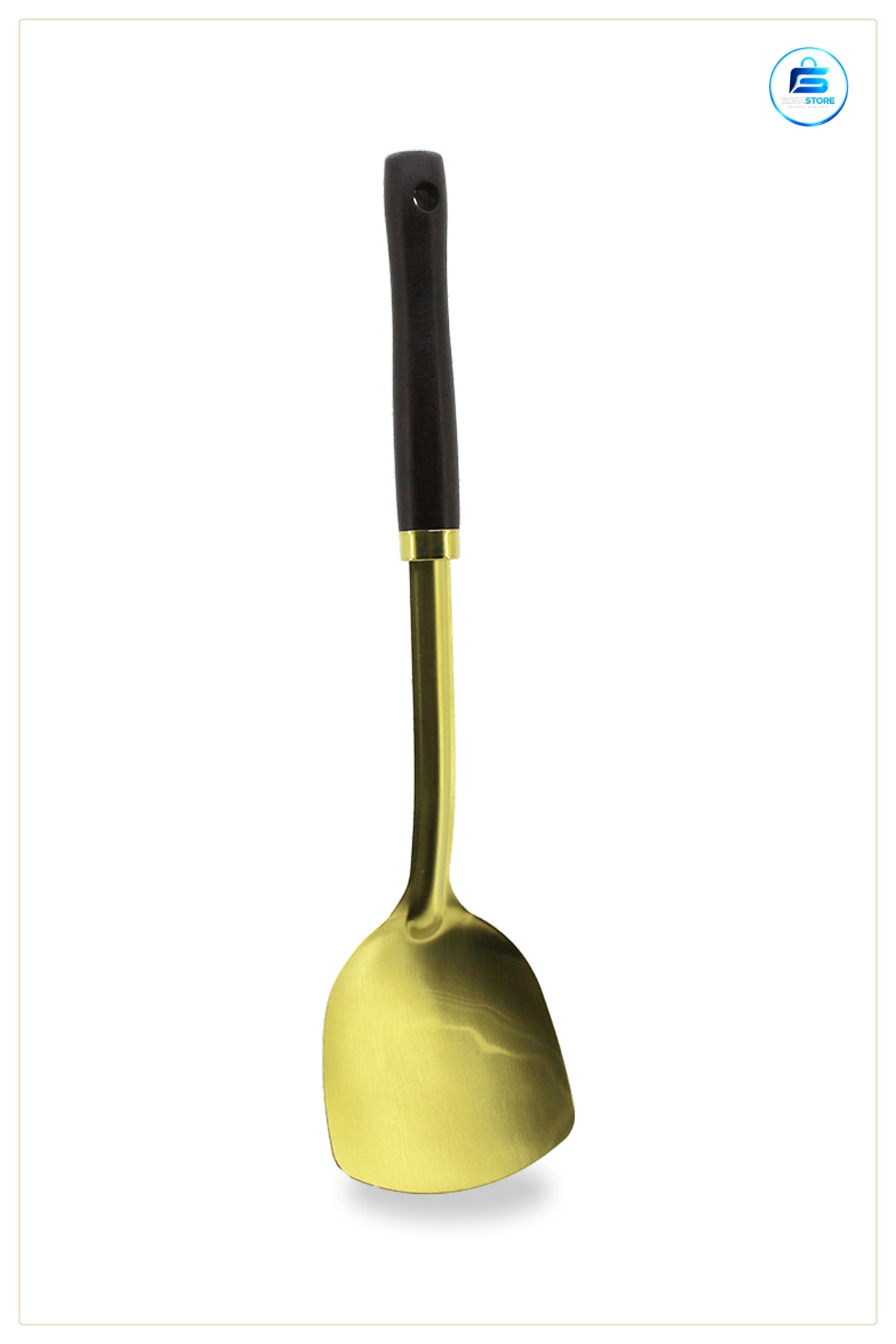 Servis Spatulası Metal Gold Kaplama Ahşap Saplı Pasta Tatlı Sıcak Soğuk Sunum Mutfak