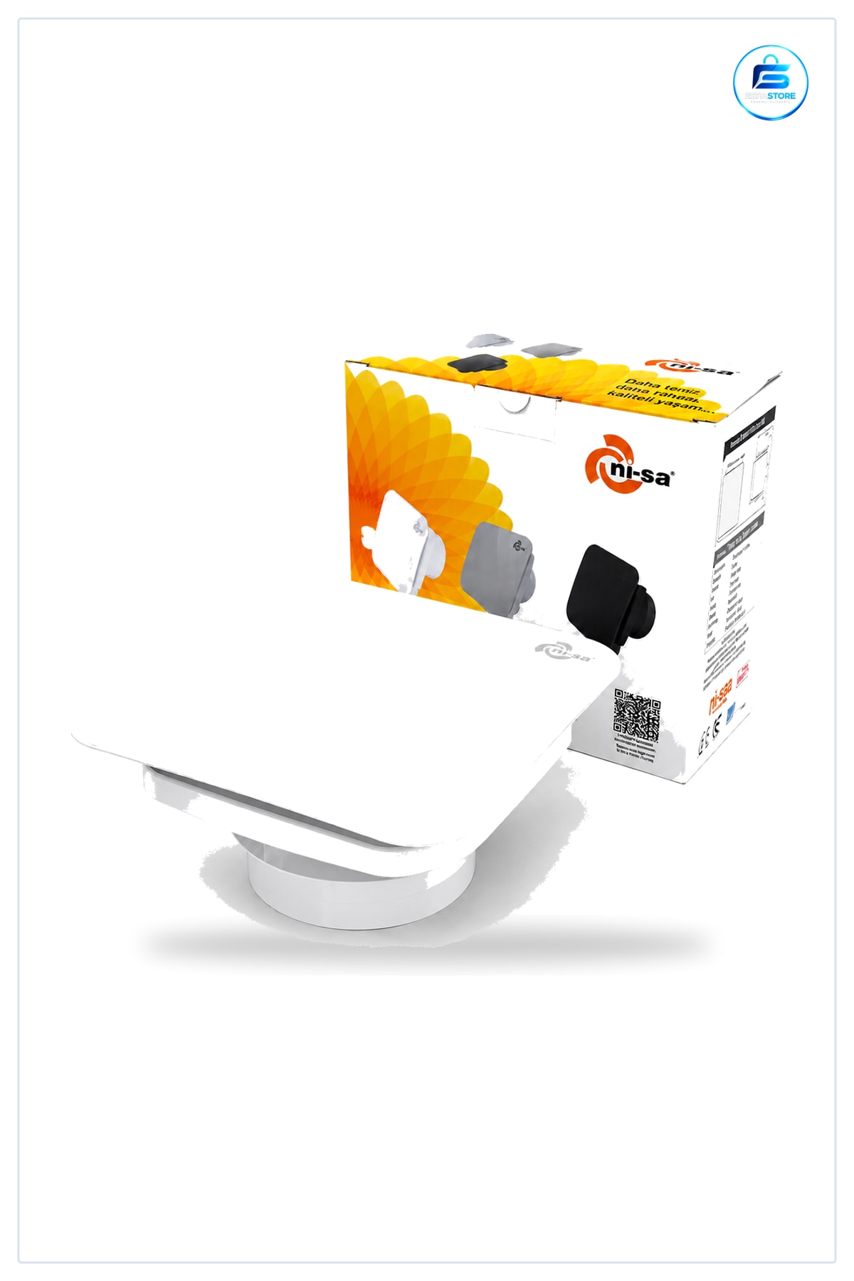 Banyo Aspiratörü 150 mm Plastik 20W m³/h Tuvalet Havalandırma Duvar Tavan Vantilatör