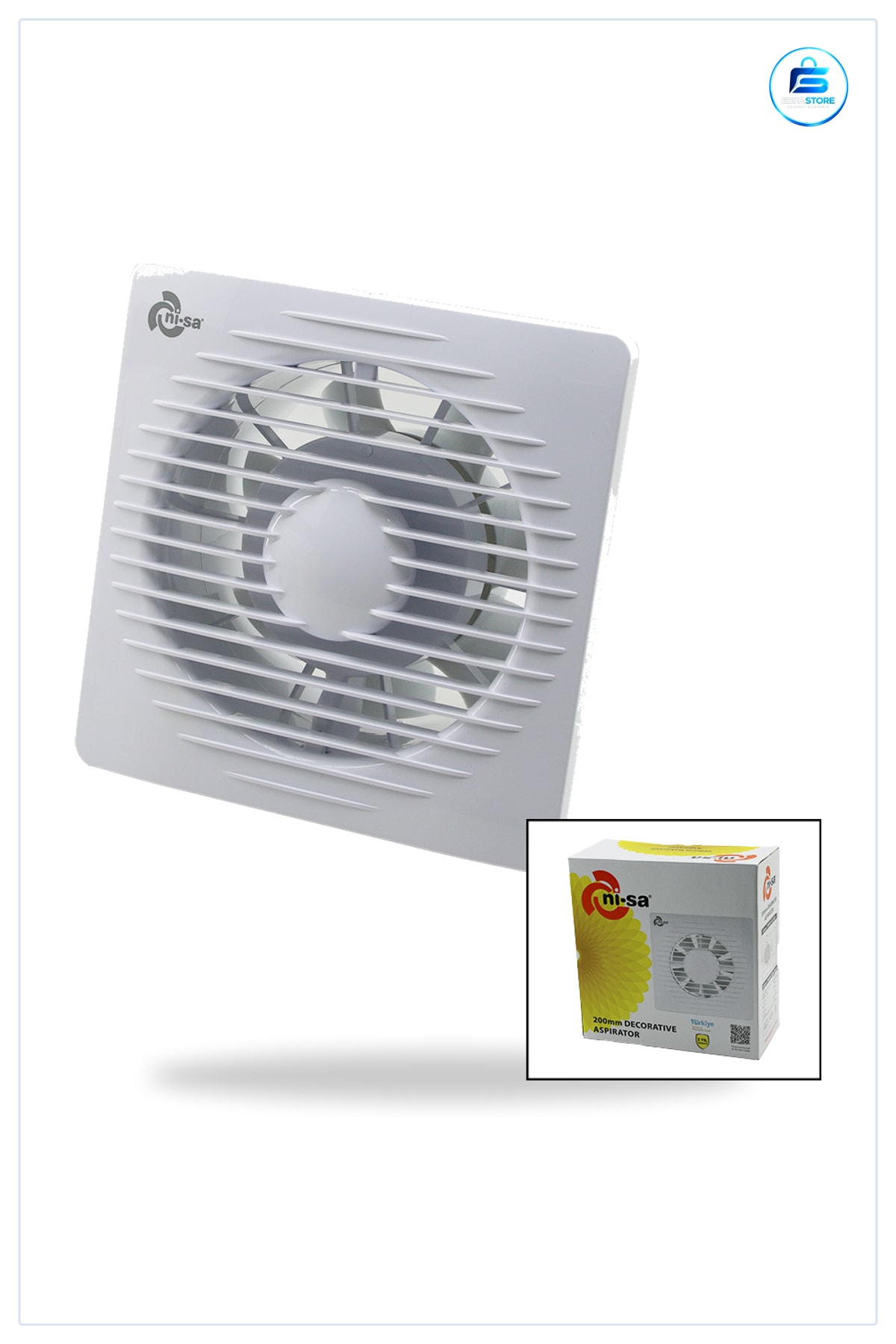 Banyo Tuvalet Havalandırma Aspiratörü 8 inç 200 mm m³/h 40W Nem Koku Tahliye Fan Mutfak Ev Kullanımı
