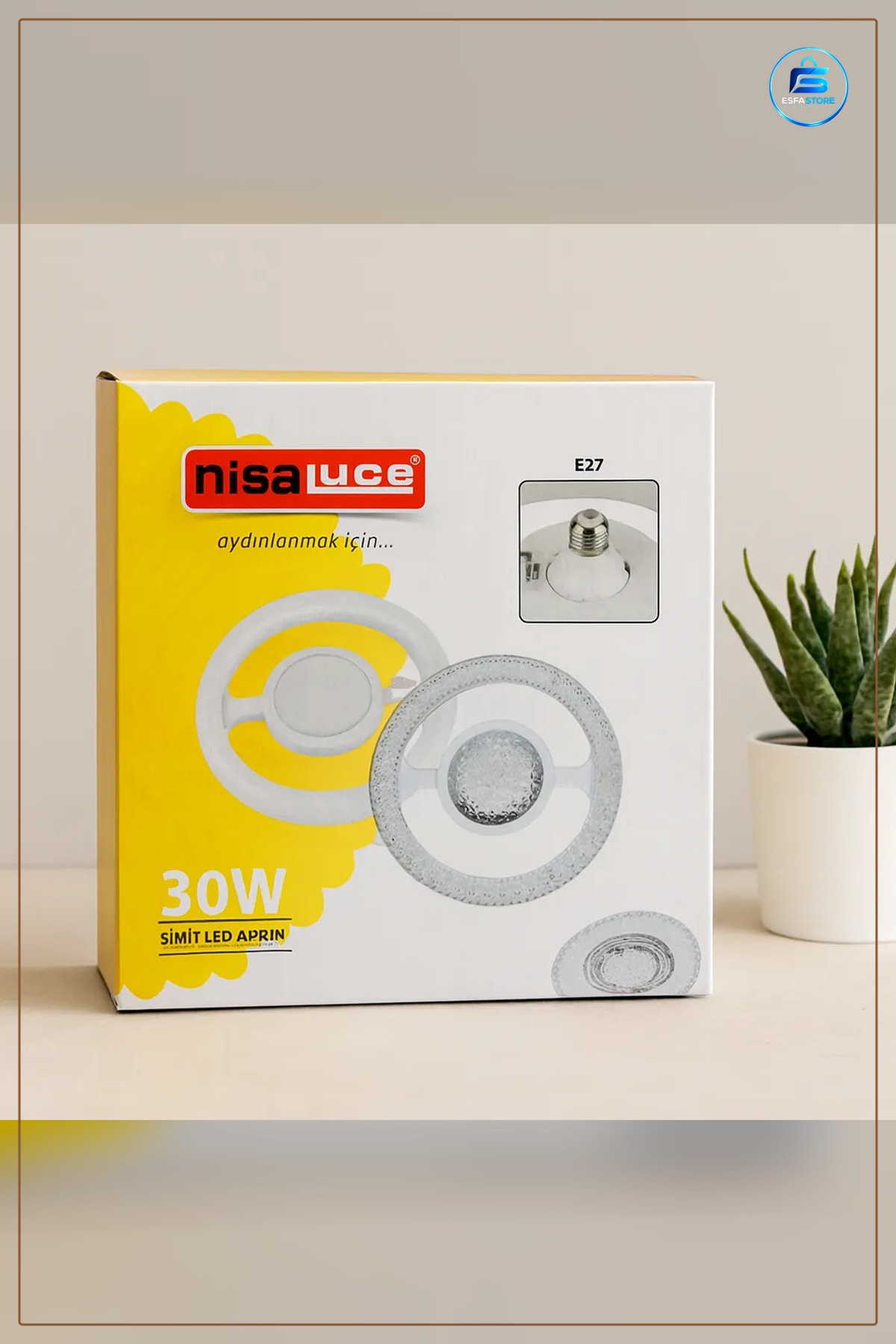 30W E27 LED Ampul 6500K 2700 Lumen Simit Model Mika Kristal Plastik Cam Ev Aydınlatma