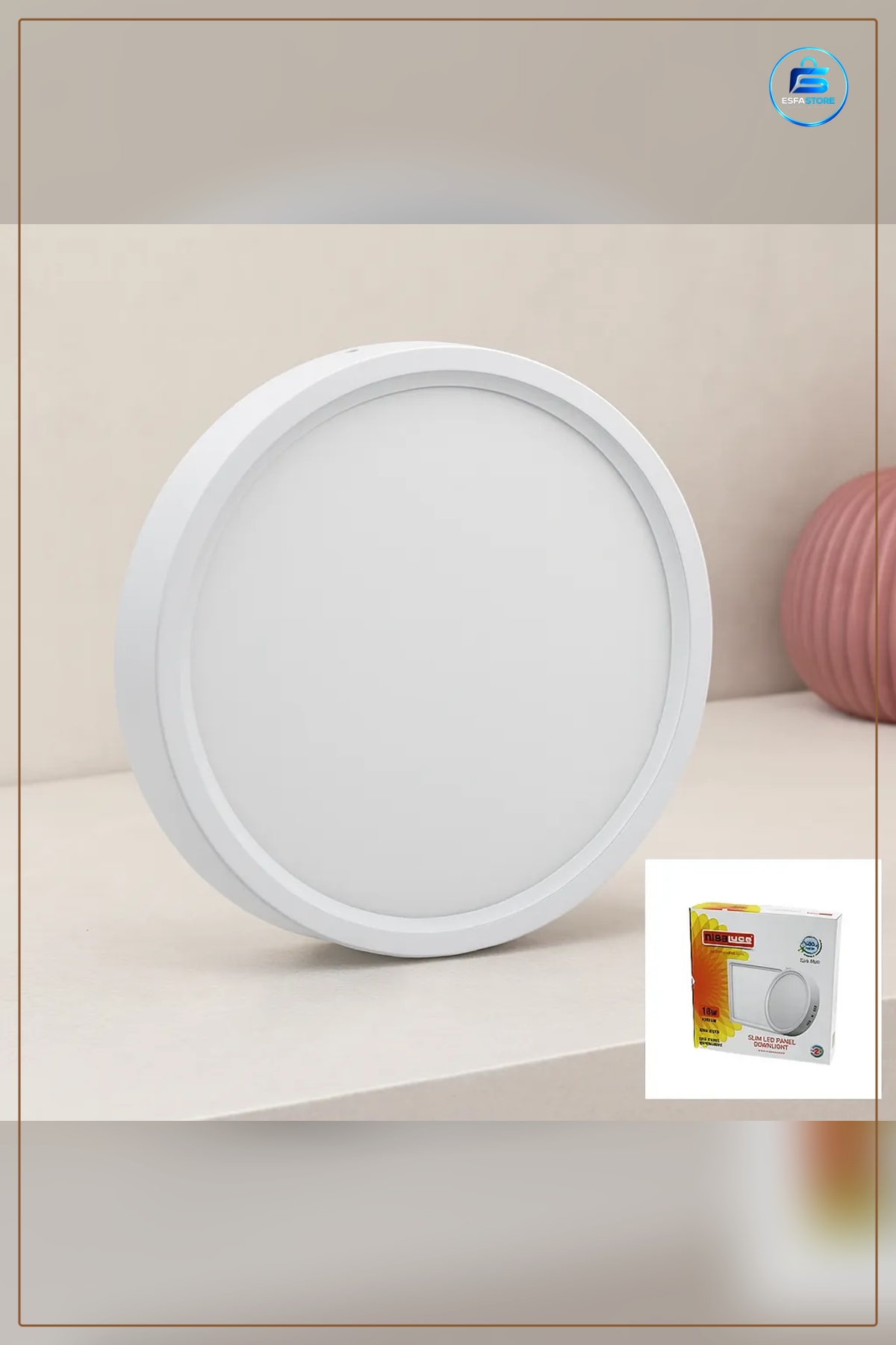 Armatür Yuvarlak LED Slim Panel 18W 6500K 20.5 cm lm Sıva Üstü Ofis Mağaza Koridor
