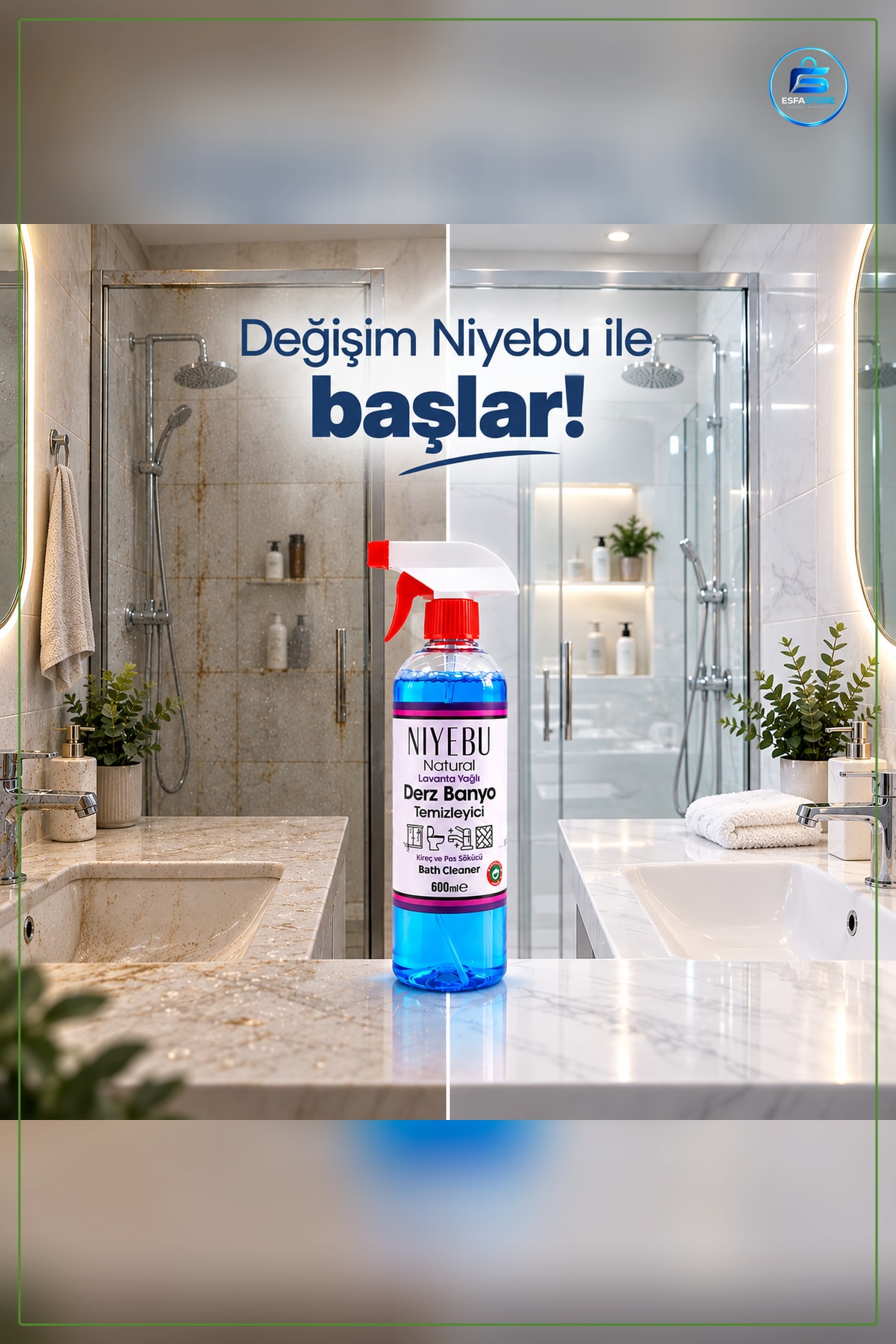 Derz ve Banyo Temizleyici Lavanta Yağlı 600 ml Kıre< Kullanışlı Dayanıklı Pratik