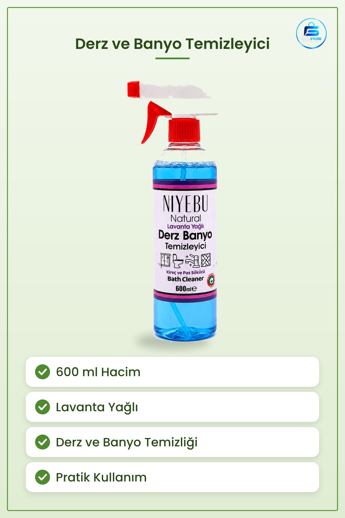 Derz ve Banyo Temizleyici Lavanta Yağlı 600 ml Kıre< Kullanışlı Dayanıklı Pratik