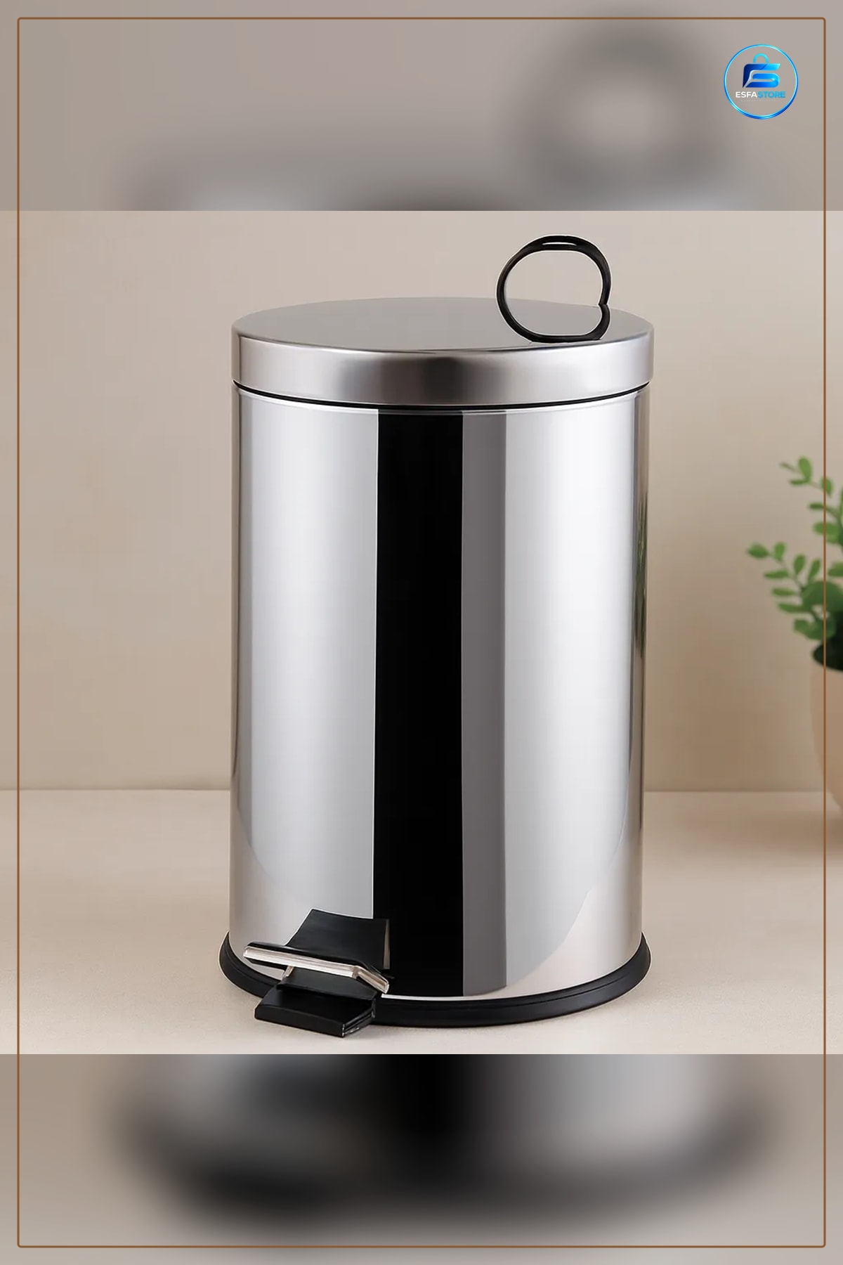 Pedallı Krom Metal Çöp Kovası 16 L Mutfak Banyo Ofis Çap 24.5 cm Yükseklik 42.5 Kullanışlı
