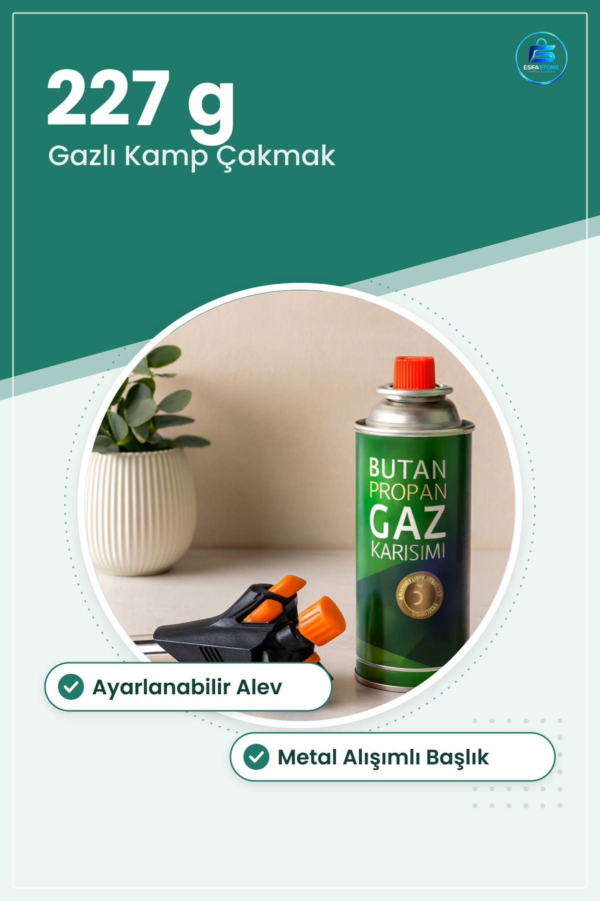 Pürmüz Torch Seti 227g Gazlı Kamp Çakmağı Metal Başlıklı Ayarlanabilir Alev Outdoor Mutfak Tamir