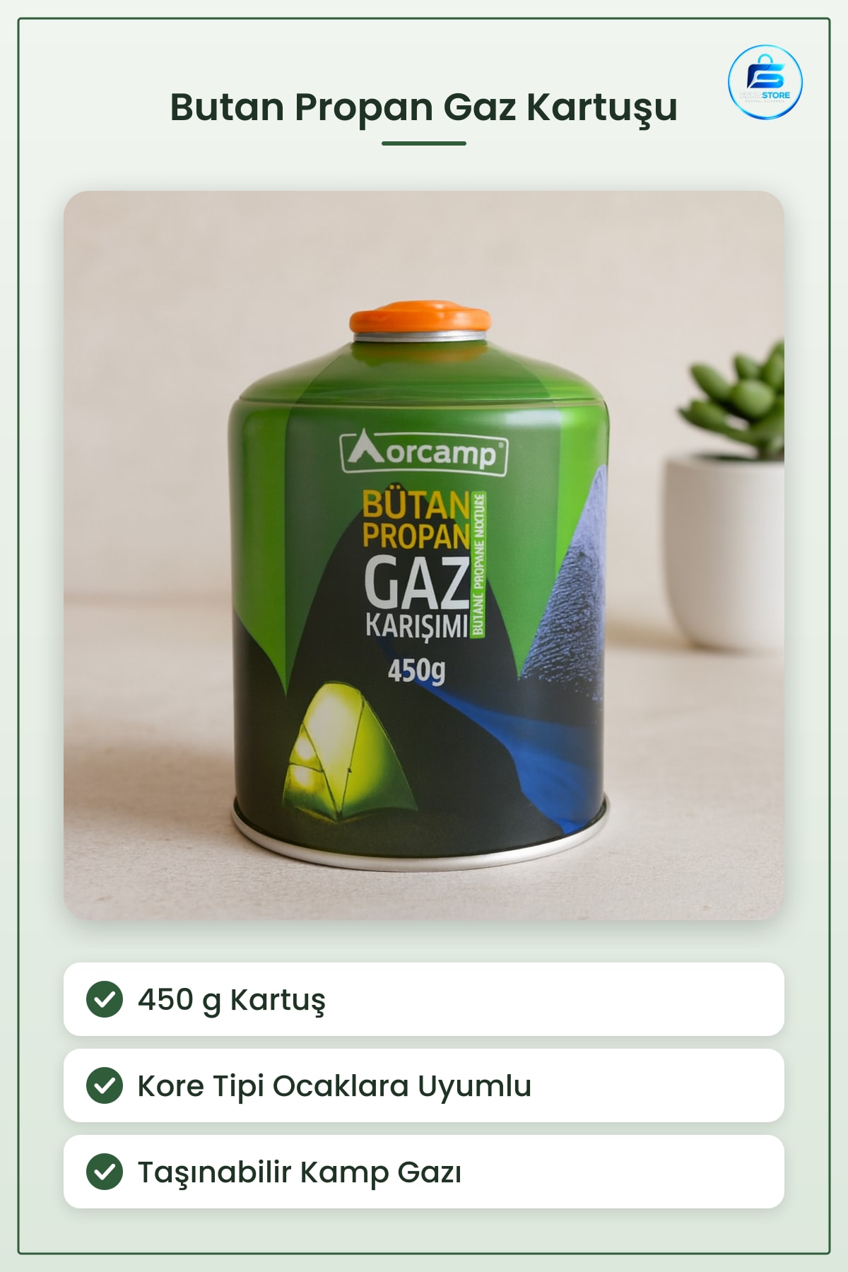 Butan Propan Gaz Kartuşu 450g Kore Tipi Kamp Ocağı Gazı Taşınabilir Piknik Karavan Yakıt