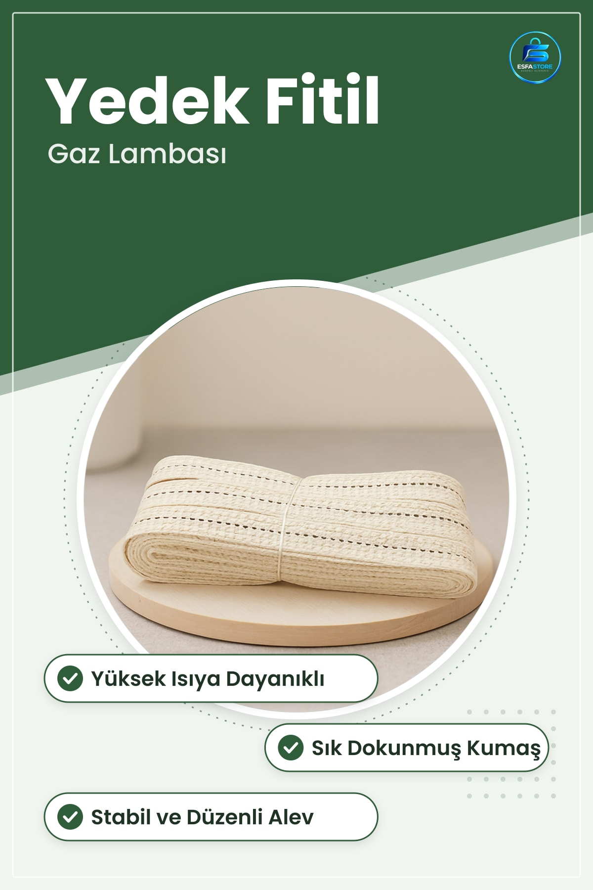 Gaz Lambası Fitili Kumaş Yedek Yüksek Isıya Dayanıklı BahçeAydınlatma Stabil Alev Sık Dokunmuş