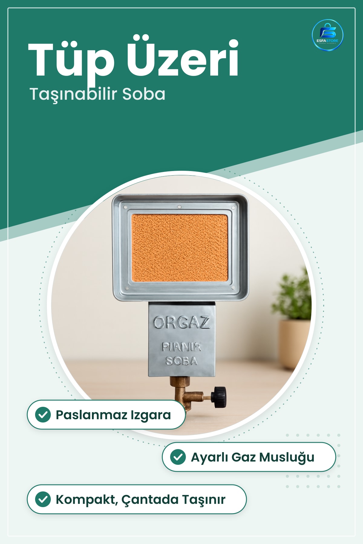 Tüp Üzeri Kamp Ocağı Taşınabilir Piknik Sobası Paslanmaz Izgaralı Açık Hava Pişirme Isıtma