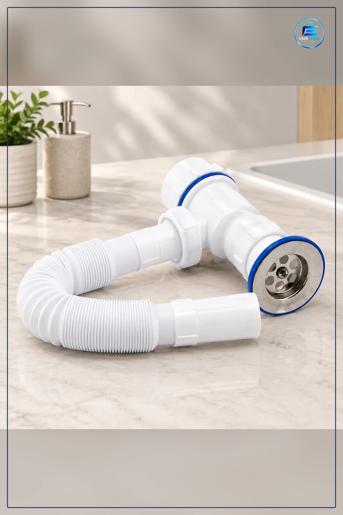Körüklü Lavabo Sifonu Paslanmaz Çelik Süzgeçli Esnek Beyaz Plastik Banyo Tesisatı Sifon Gideri